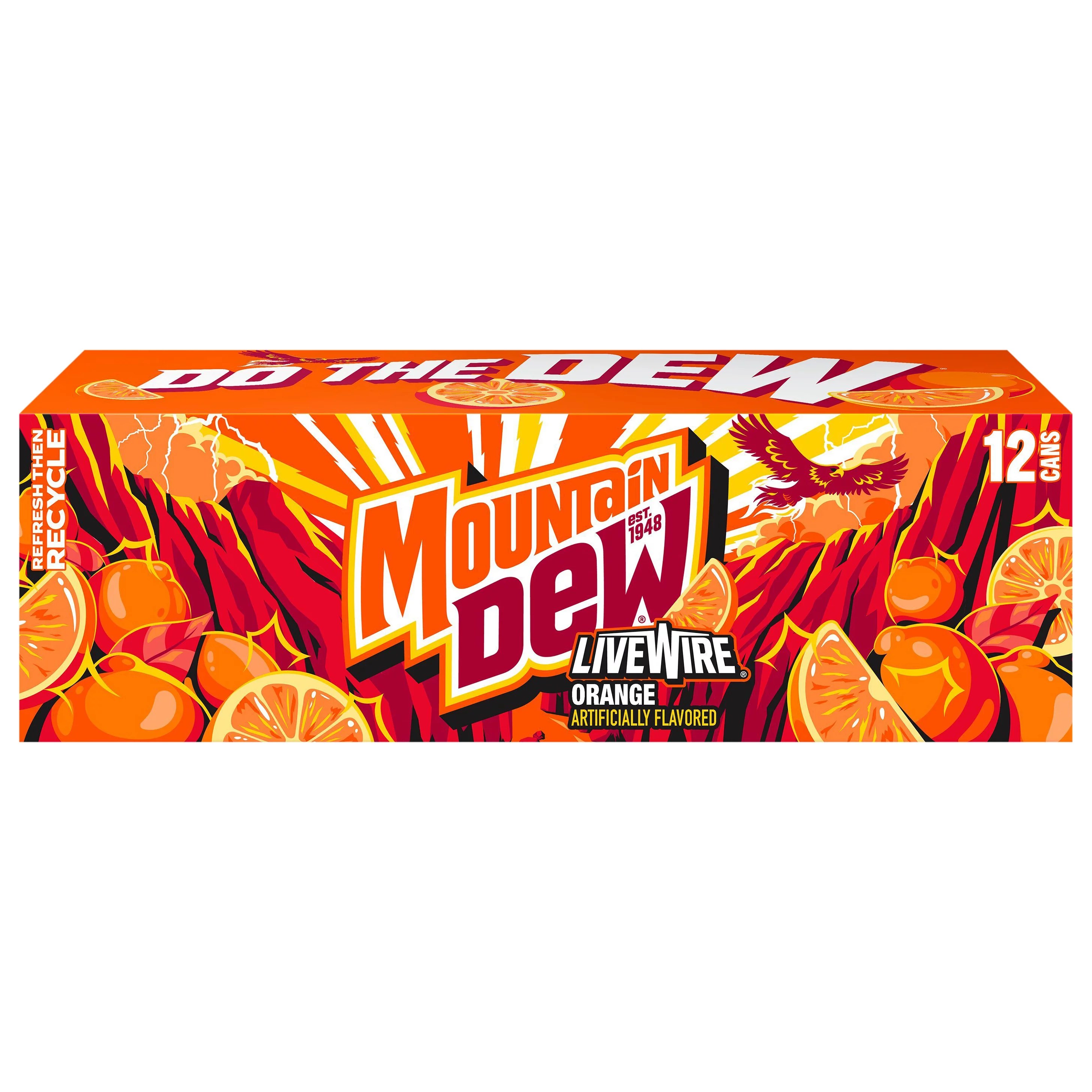 Mountain Dew Live Wire Orange Soda 12 oz Cans Shop Soda at HEB
