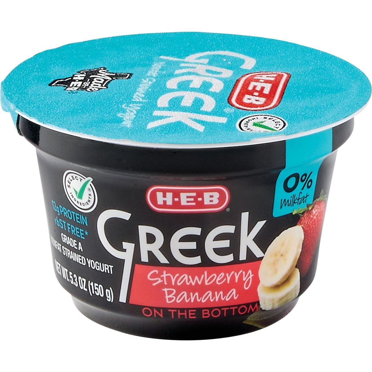 HEB Select Ingredients NonFat Strawberry Banana Greek Yogurt Shop