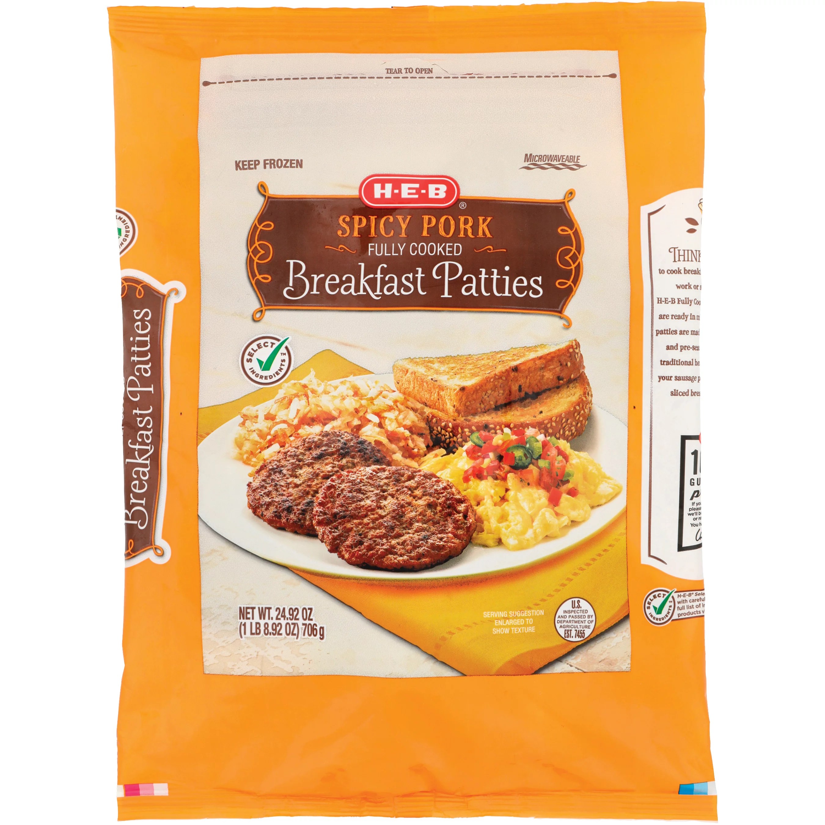 HEB Fully Cooked Spicy Pork Sausage Patties Shop Sausages & Hot