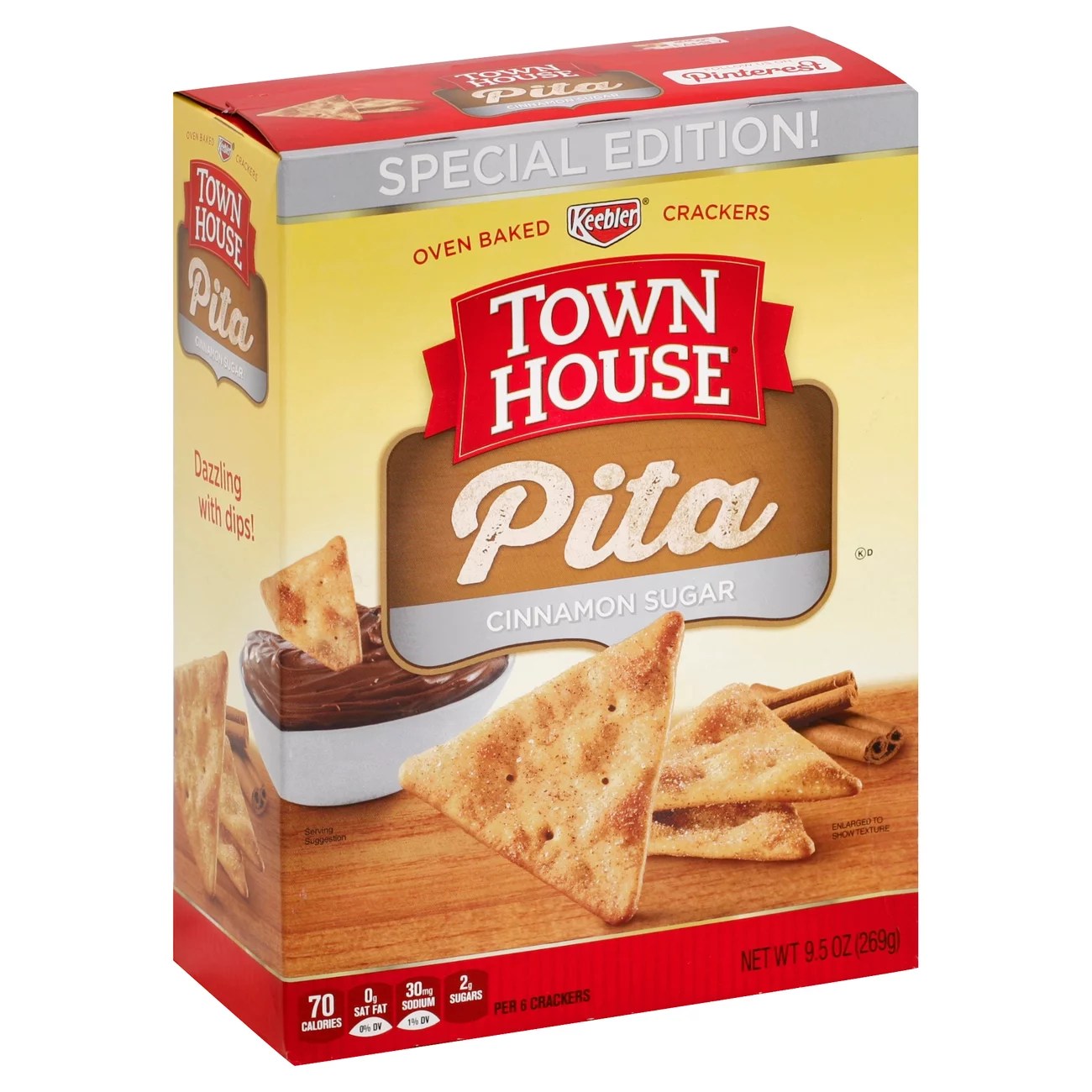 Keebler Town House Pita Cinnamon Sugar Crackers Shop Crackers
