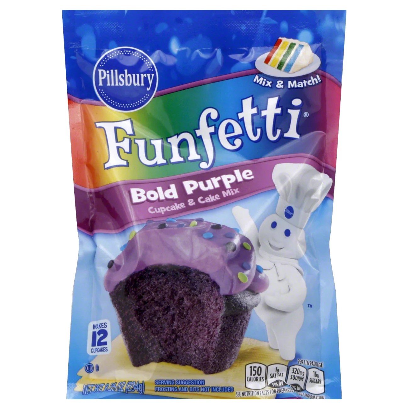 Pillsbury Funfetti Bold Purple Cupcake & Cake Mix Shop Baking Mixes