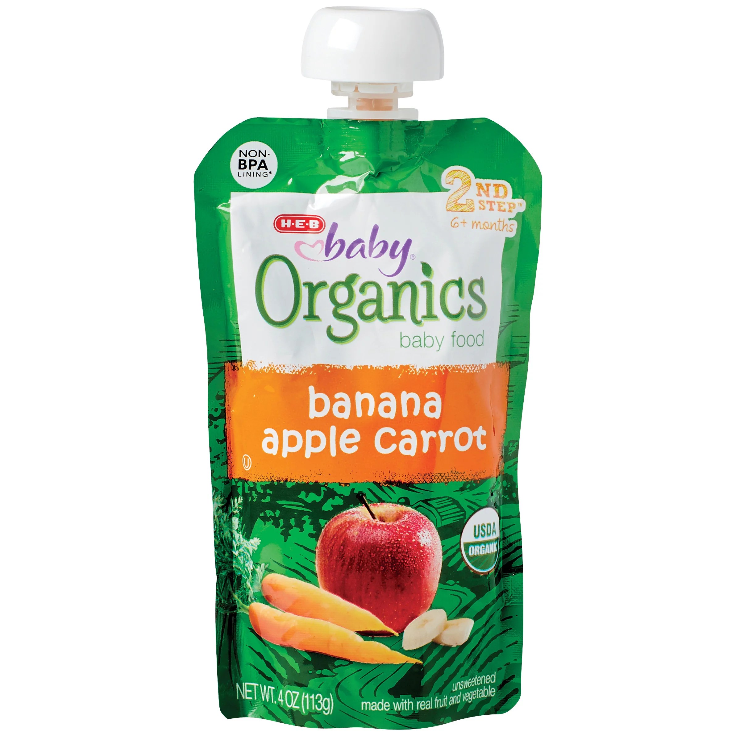 HEB Baby Organics Banana Apple Carrot Pouch Shop Baby Food at HEB