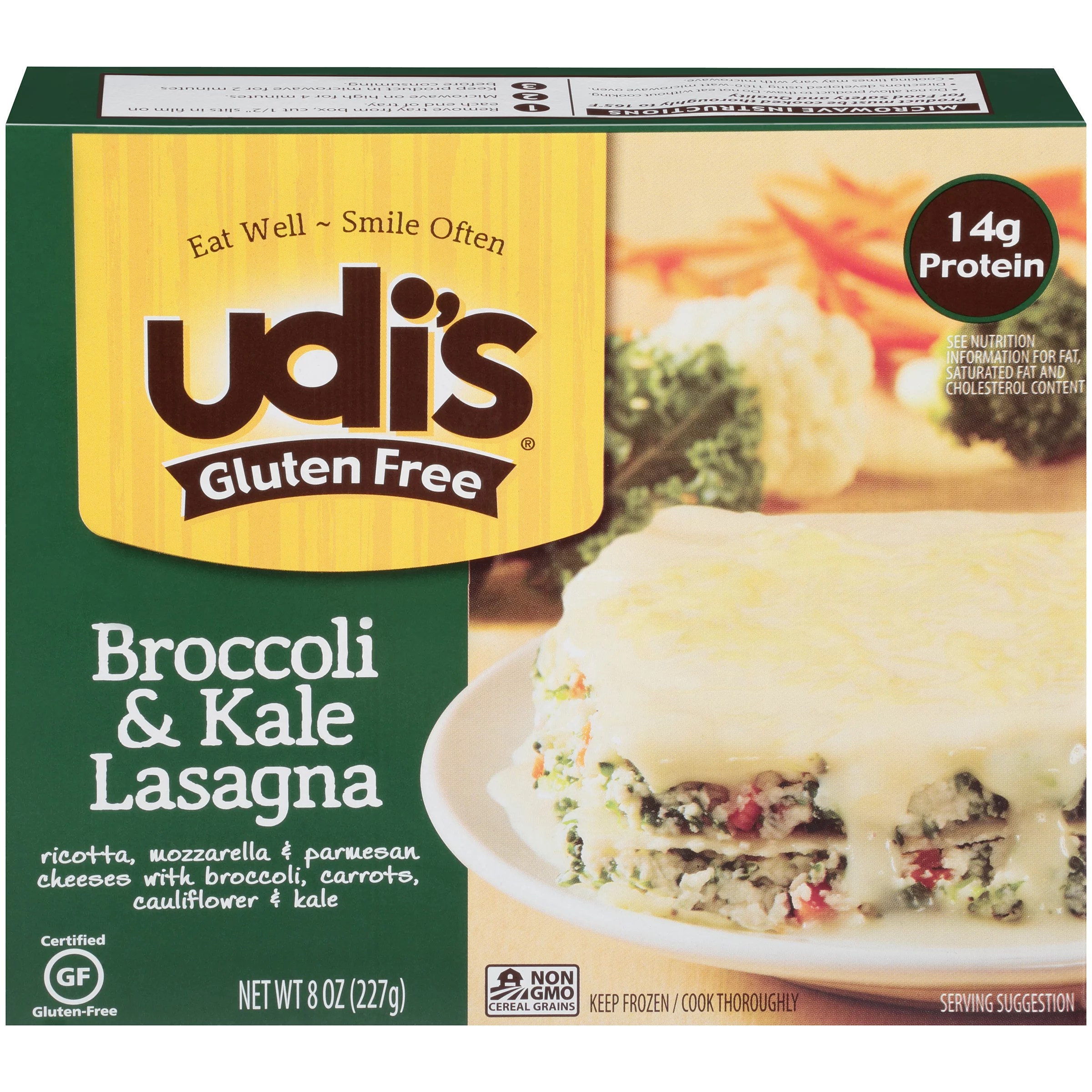 Udi's Gluten Free Broccoli & Kale Lasagna Entree Shop Entrees & Sides