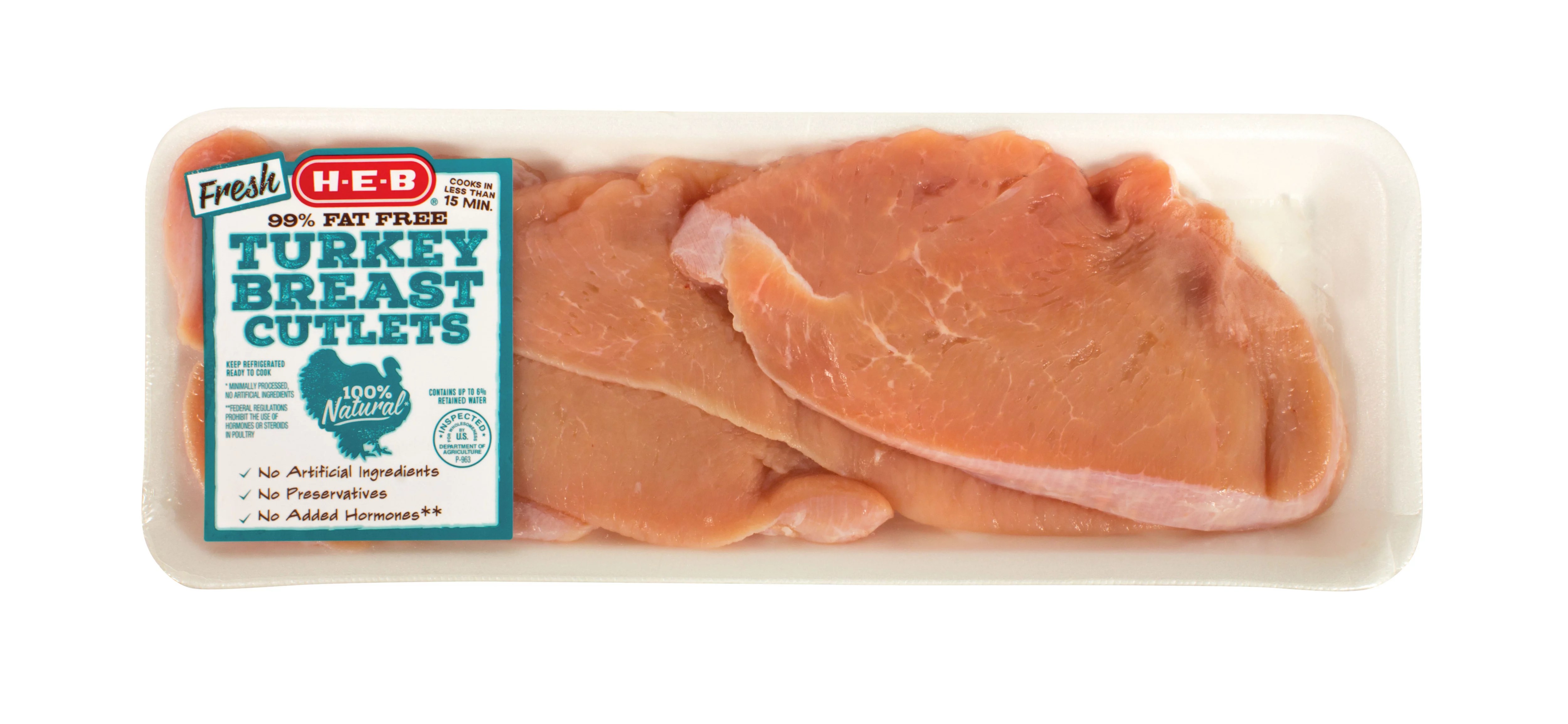 HEB Fresh 1/2 Inch Thick Turkey Breast Cutlets Shop Turkey at HEB