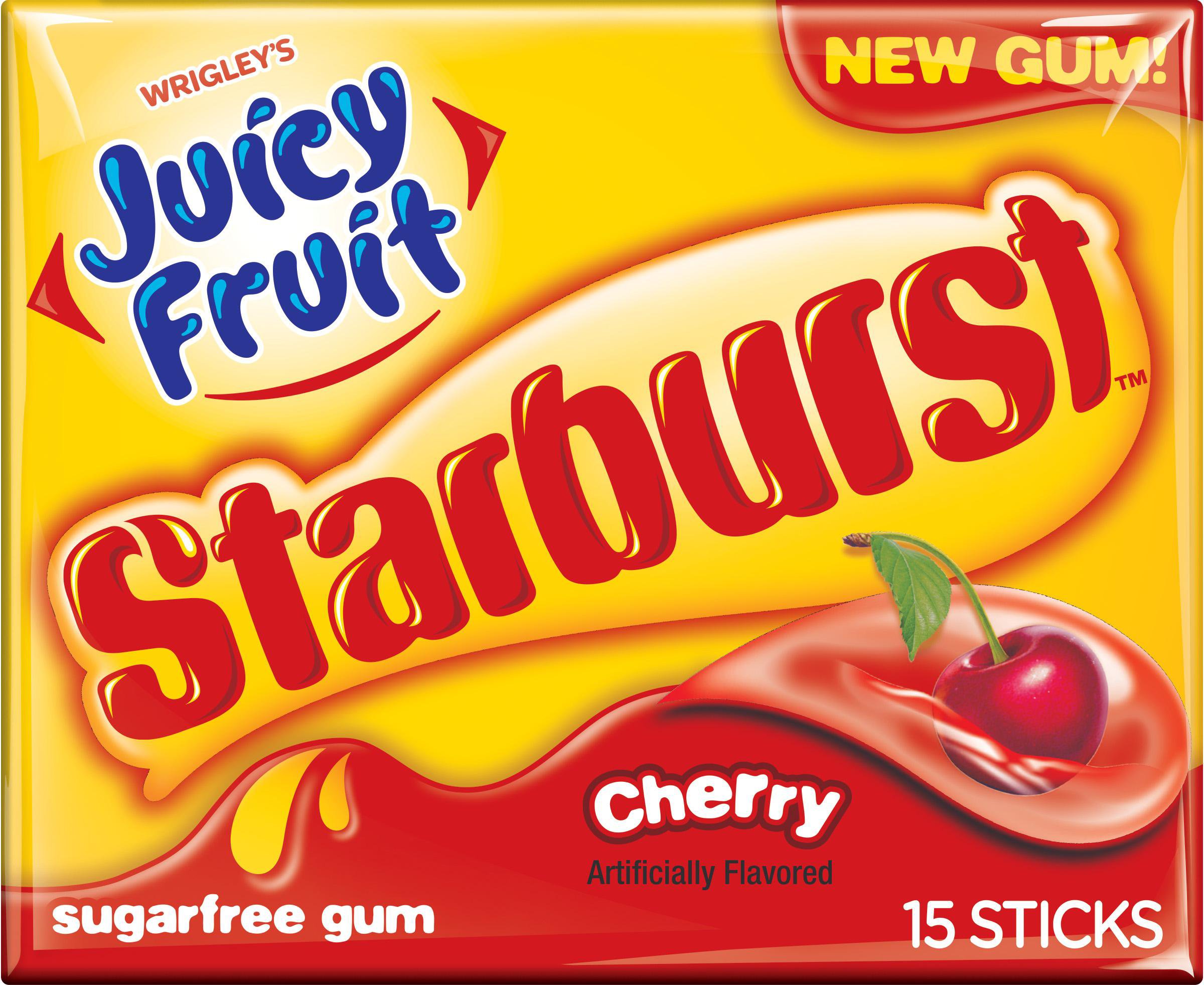 Wrigley's Juicy Fruit Starburst Cherry Sugarfree Gum Shop Candy at HEB