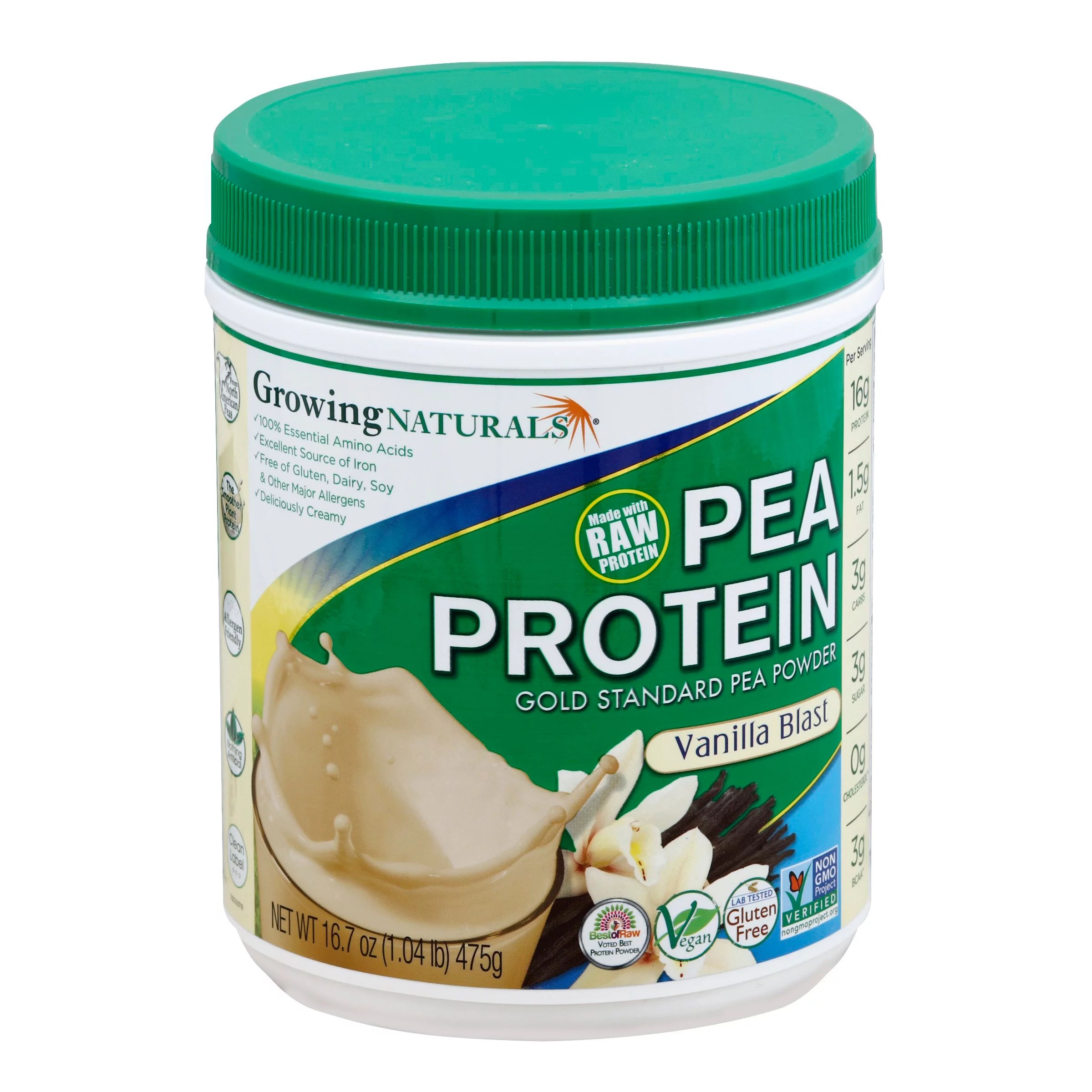 Growing Naturals Yellow Pea Protein Powder, Vanilla Blast Shop Diet