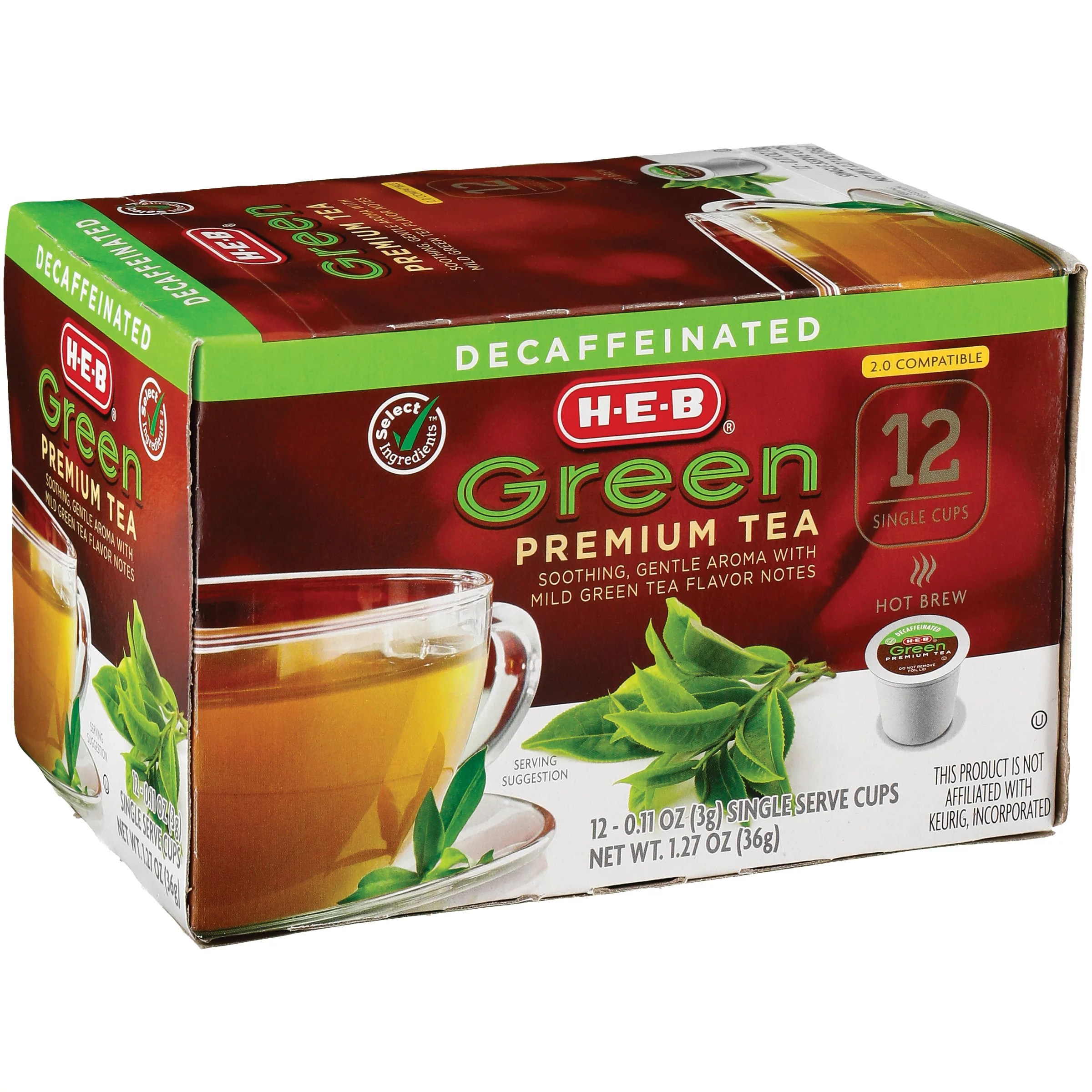 HEB Select Ingredients Decaf Green Premium Tea Single Cup Shop Tea at HEB