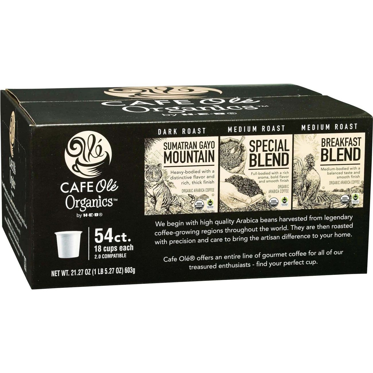 Cafe Ole by HEB Organics Variety Pack Breakfast Sumatran & Special