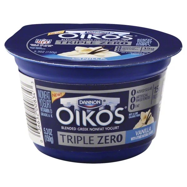 Oikos Triple Zero Greek Nonfat Yogurt, Vanilla Shop Oikos Triple Zero Greek Nonfat Yogurt