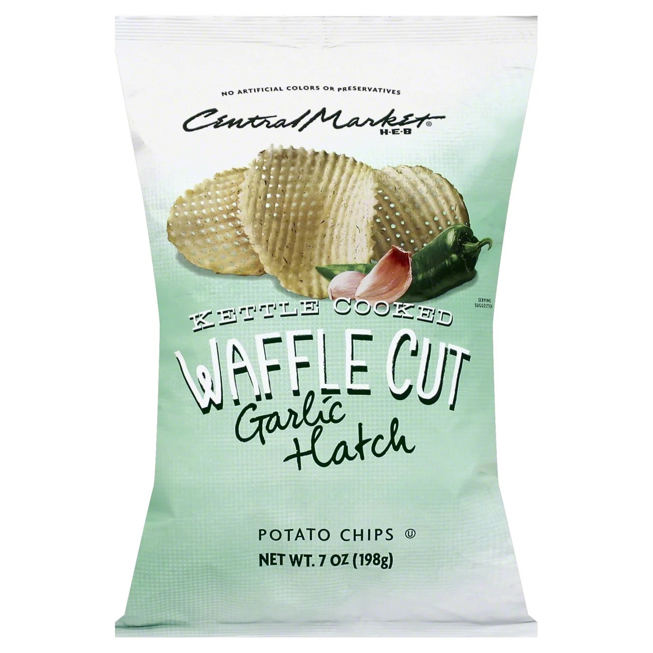 Central Market Garlic Hatch Waffle Cut Potato Chips Shop Chips at HEB