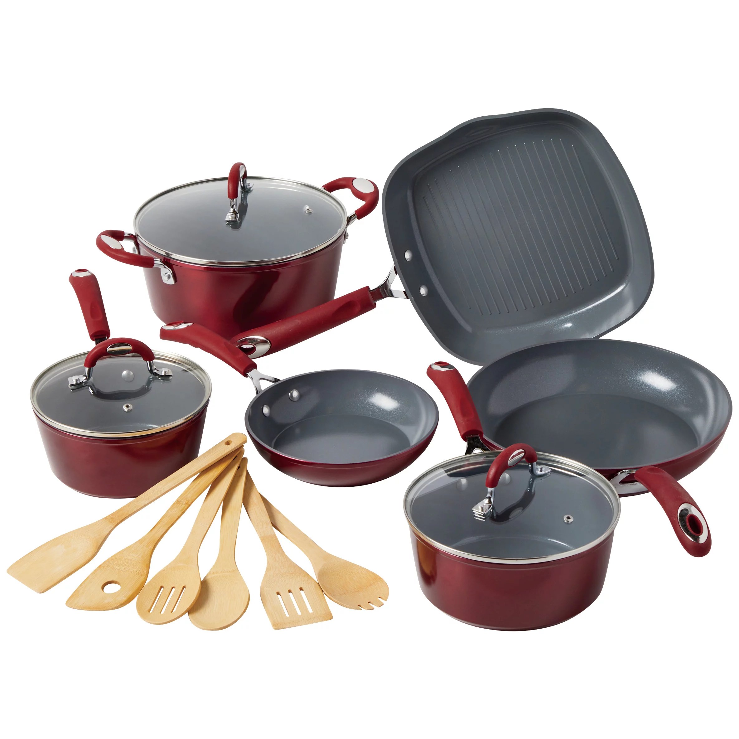 Kitchen & Table Red Cookware Set Shop Cookware at HEB