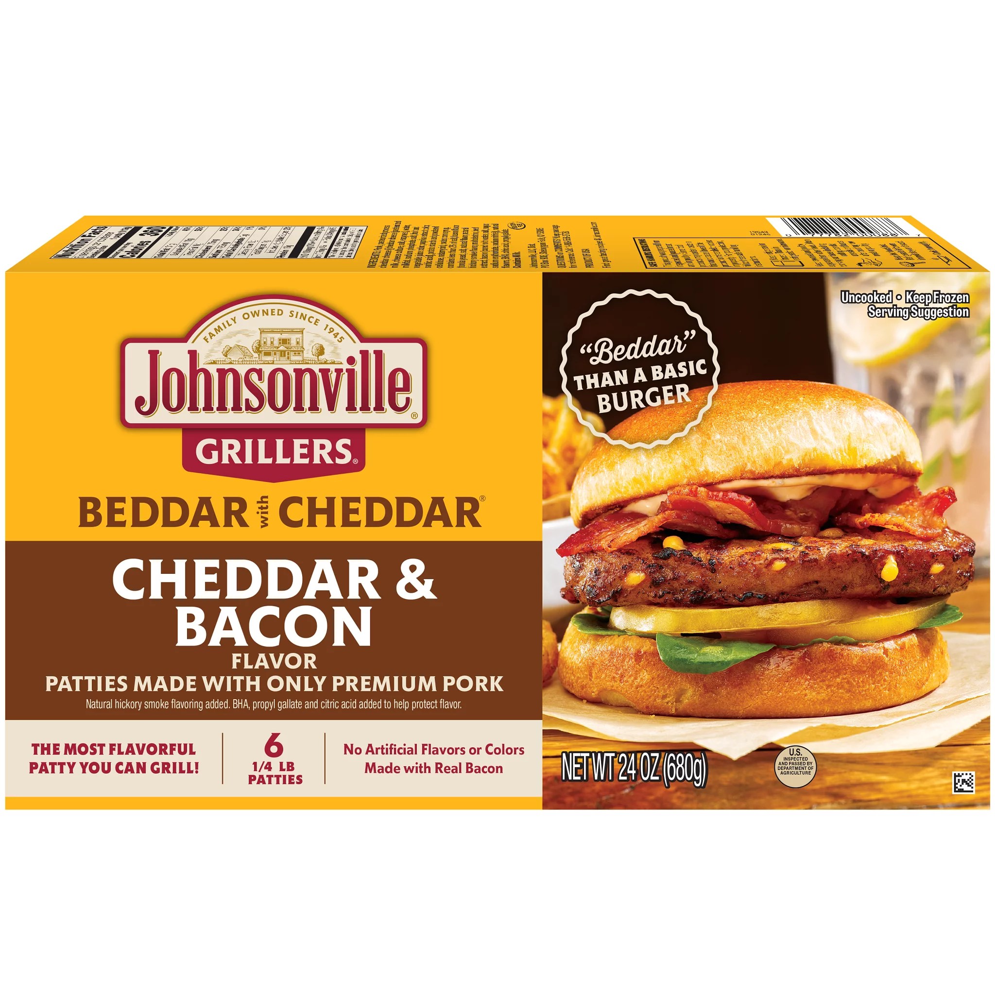 Johnsonville Grillers Cheddar Cheese and Bacon Patties Shop Pork at HEB