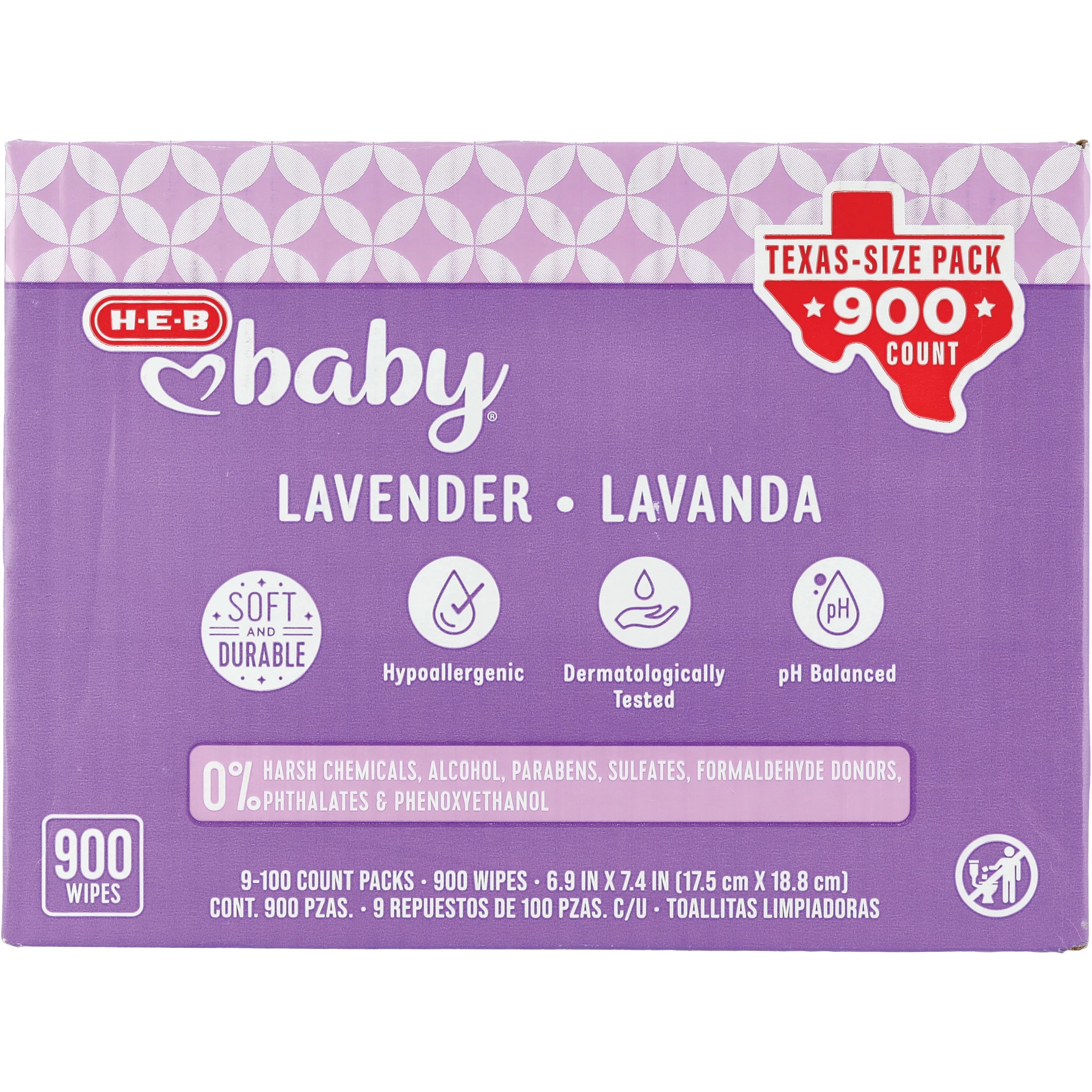 HEB Baby Lavender Wipes Value Pack Shop Baby Wipes at HEB