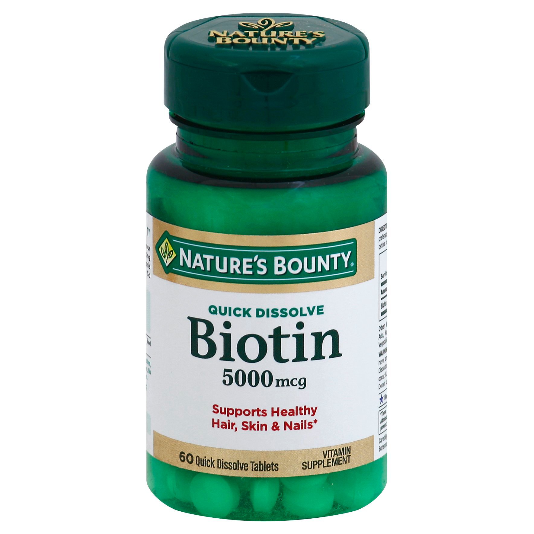 Nature's Bounty Biotin 5000 mcg Quick Dissolve Tablets Shop Vitamins