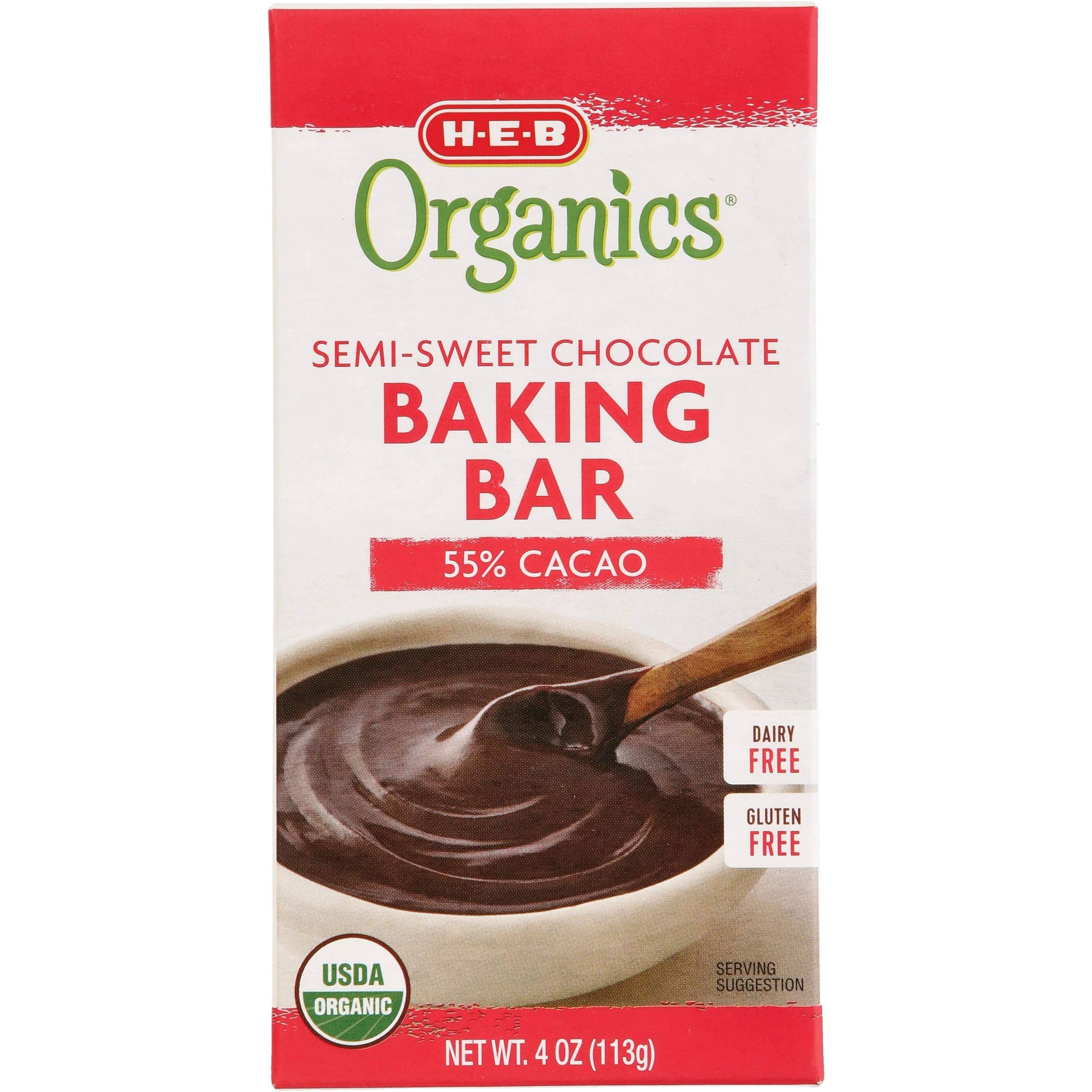 HEB Organics 55 Cacao SemiSweet Chocolate Baking Bar Shop Baking