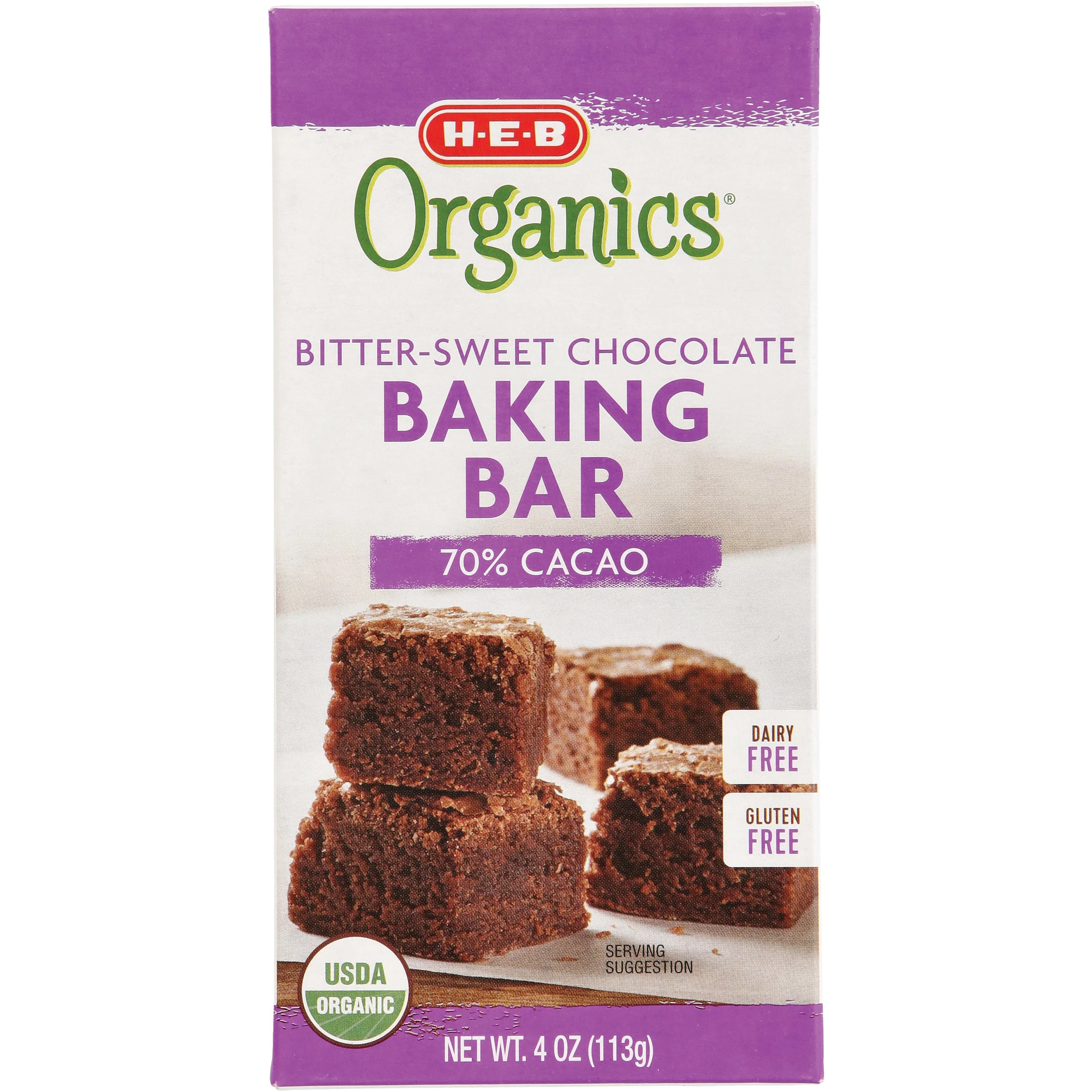HEB Organics 70 Cacao BitterSweet Chocolate Baking Bar Shop
