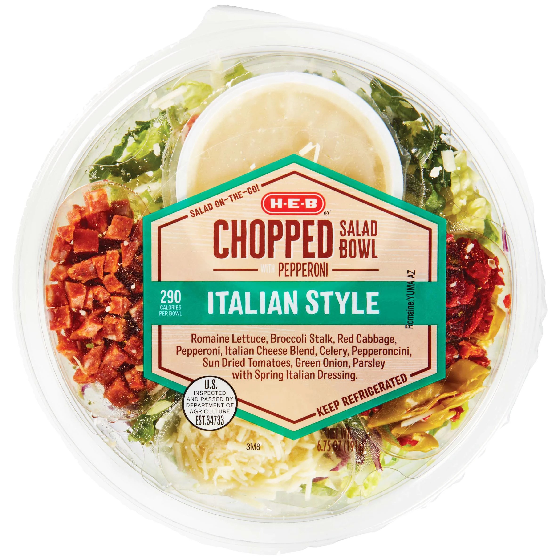 HEB Italian Chopped Salad Bowl with Pepperoni Shop Salads at HEB