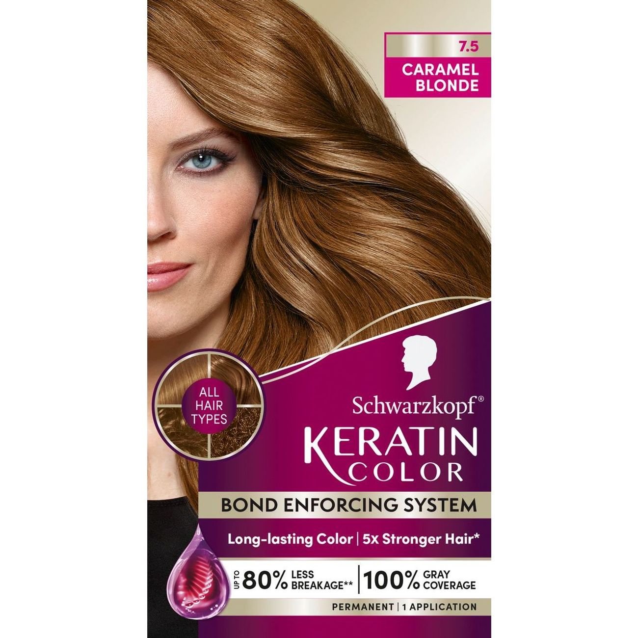 Schwarzkopf Keratin Color 7.5 Caramel Blonde Anti Age Hair Color Shop