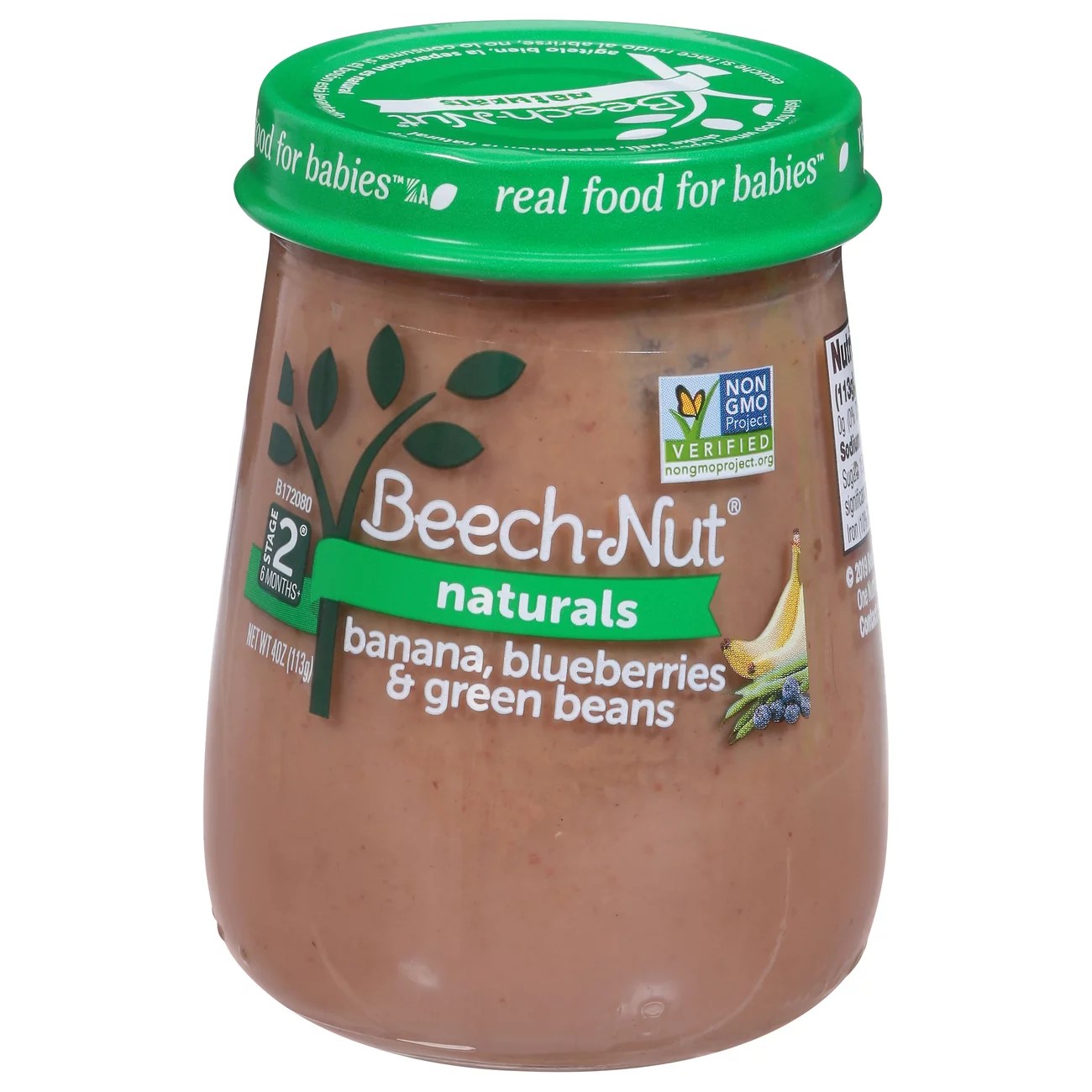 BeechNut Naturals Stage 2 Banana Blueberries & Green Beans Baby Food Jar Shop Baby Food at HEB
