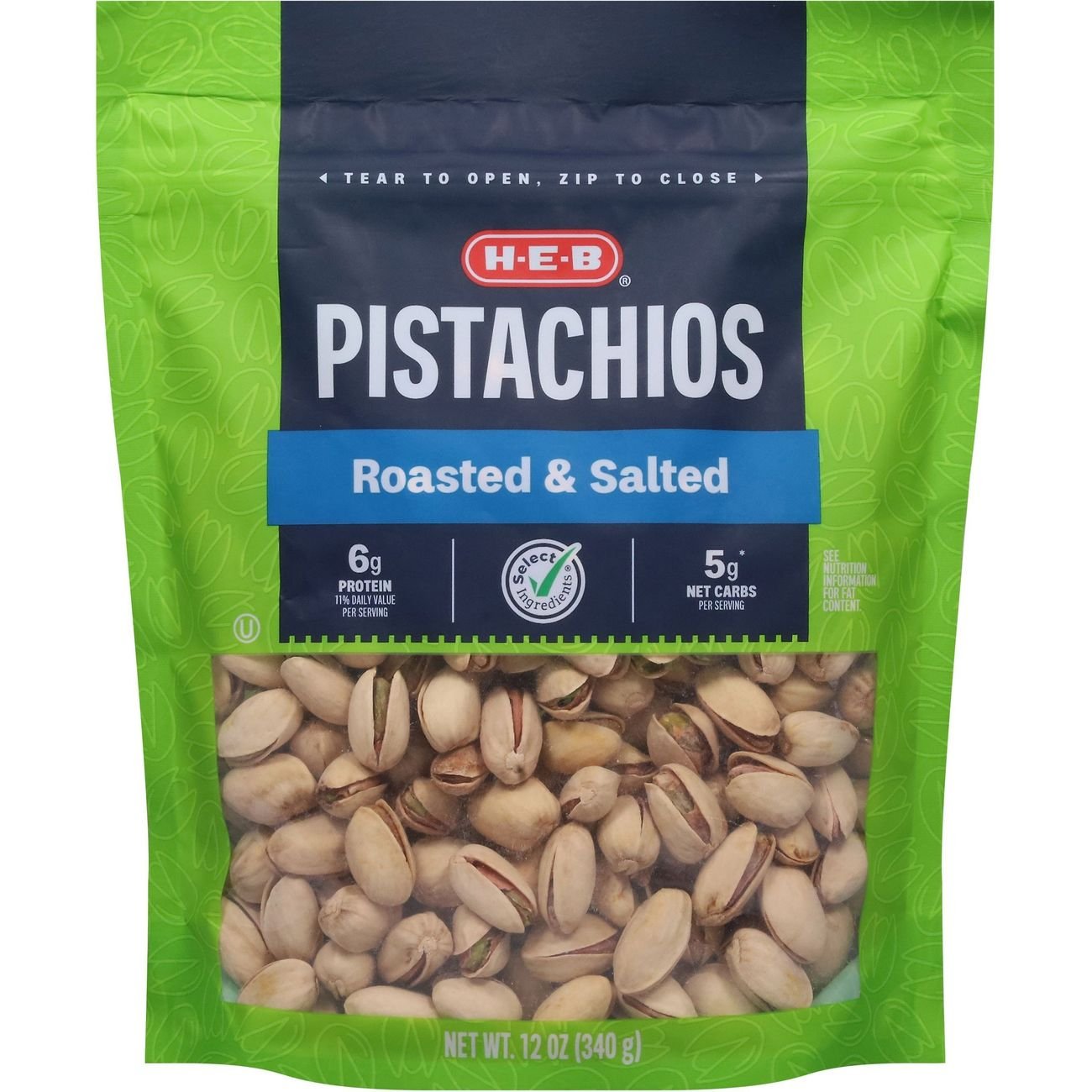 HEB Select Ingredients Dry Roasted Pistachios with Sea Salt Shop