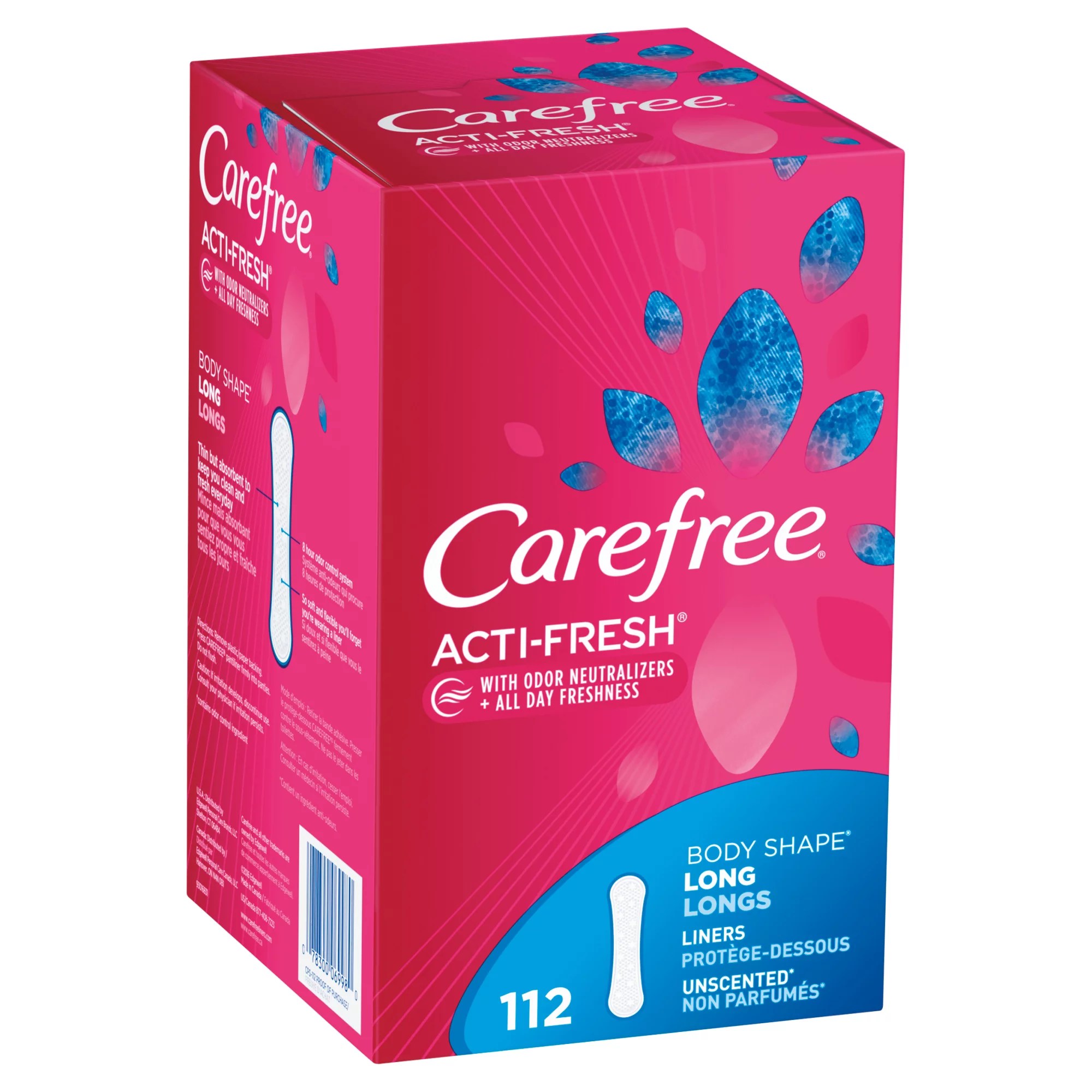 Carefree Bodyshape Long Unscented Pantiliners Shop Pads & Liners at HEB