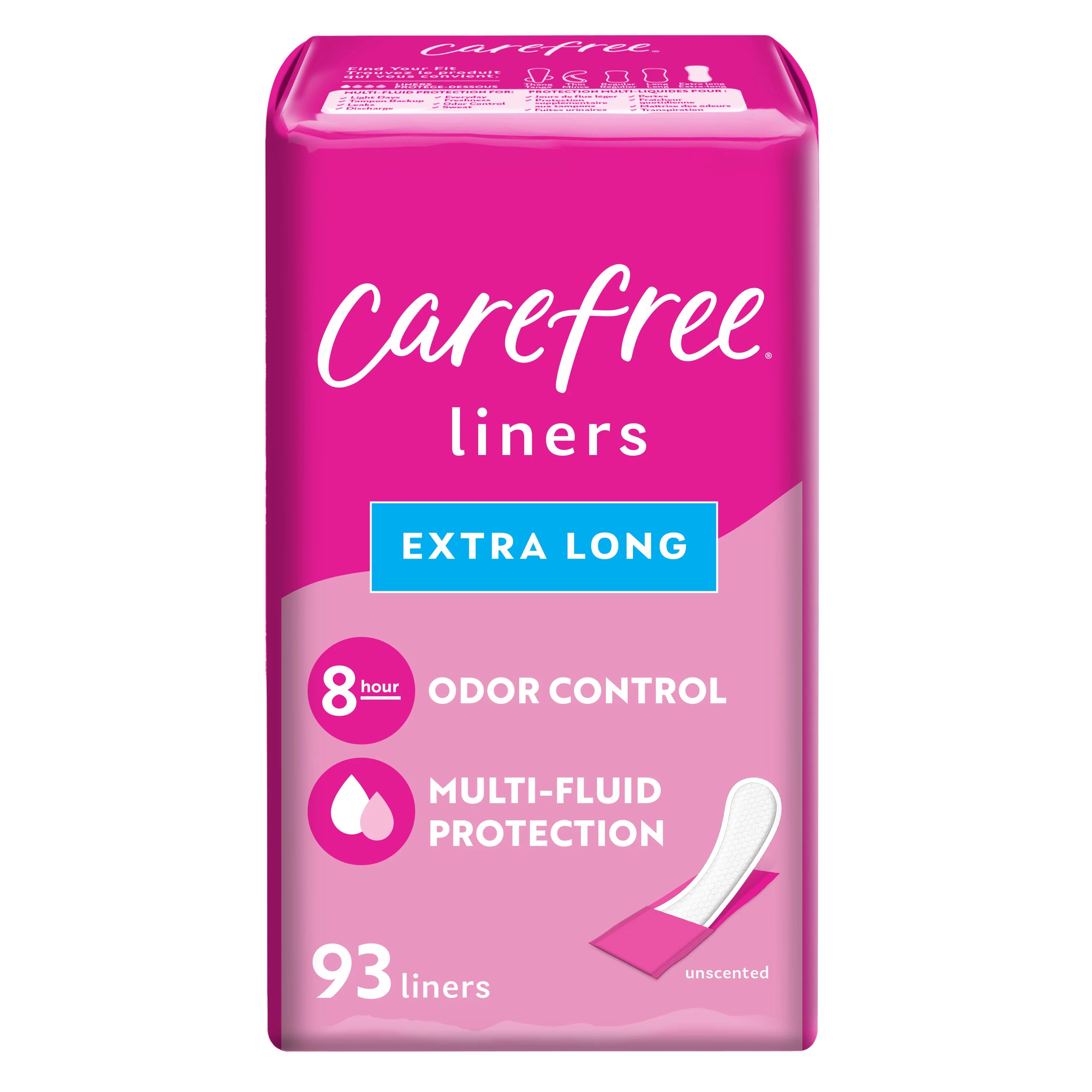 Carefree ActiFresh Thin Panty Liners, Extra Long Shop Feminine Care at HEB