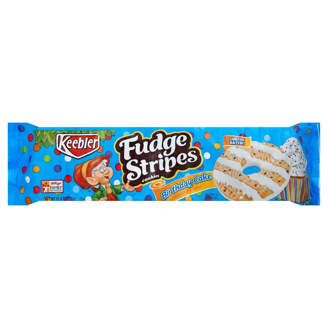 Kellogg's Keebler Fudge Stripes Cookies Birthday Cake Shop Snacks