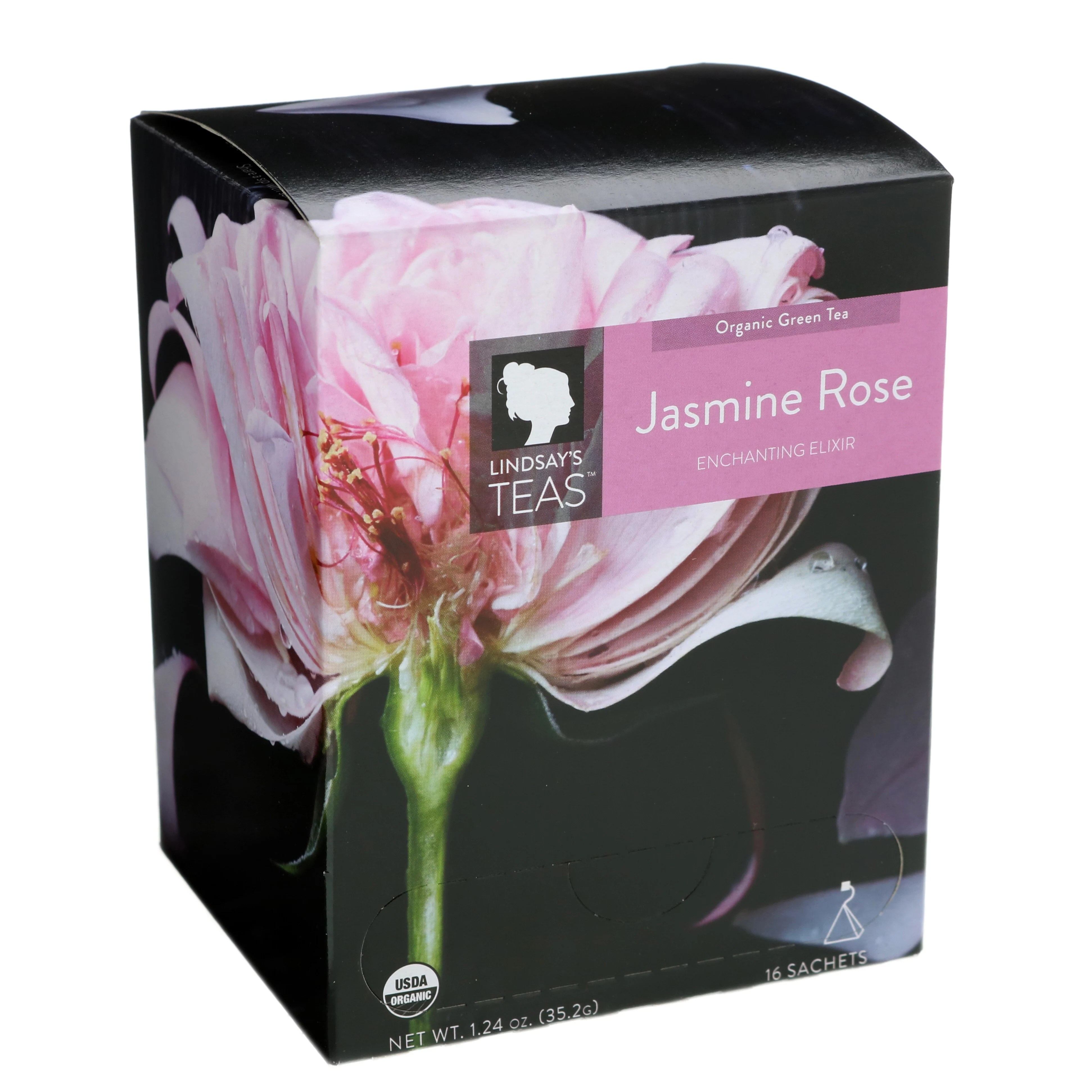 Lindsay's Teas Organic Green Tea Jasmine Rose Pyramid Bags Shop Tea