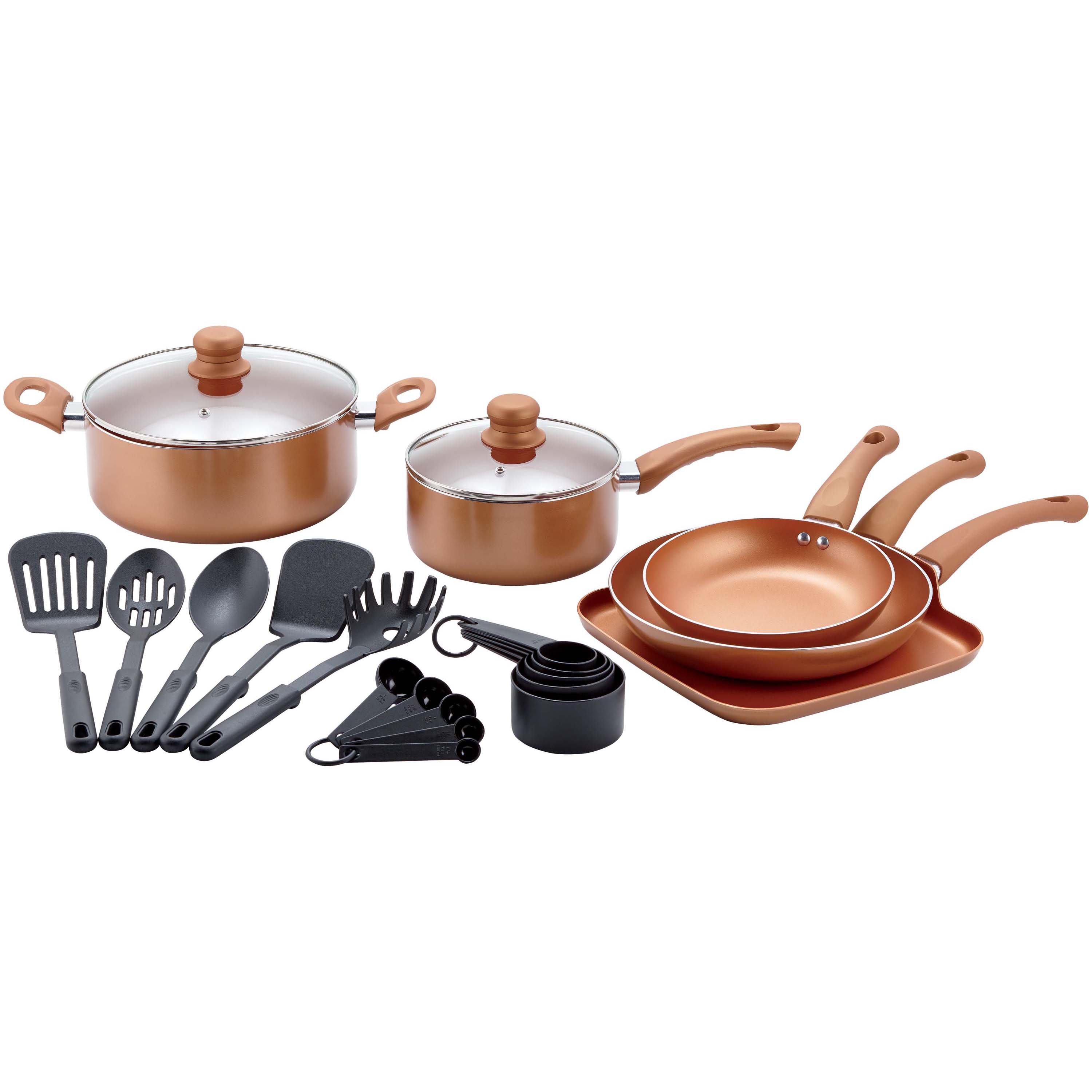 chefstyle Copper NonStick Coated Cookware Set Shop Cookware at HEB