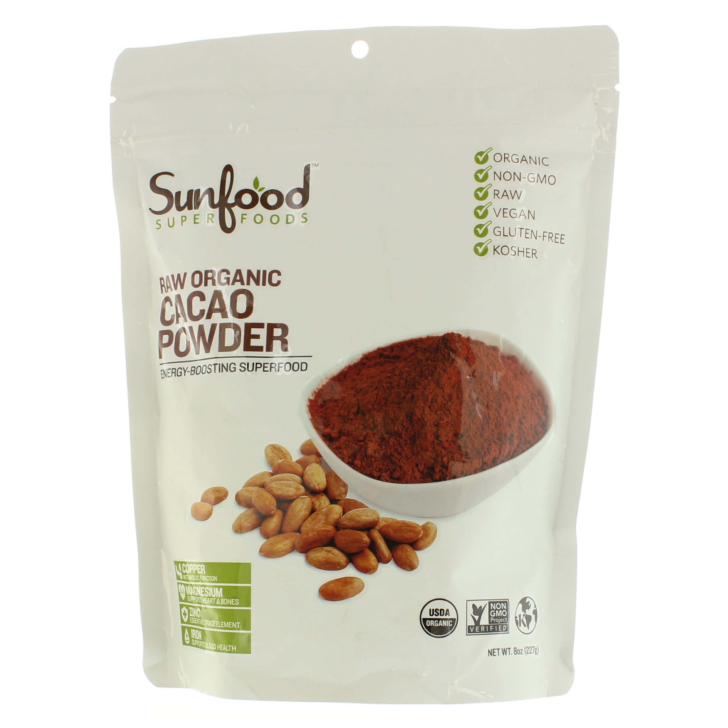 Sunfood Super Foods Raw Organic Cacao Powder Shop Diet & Fitness at HEB