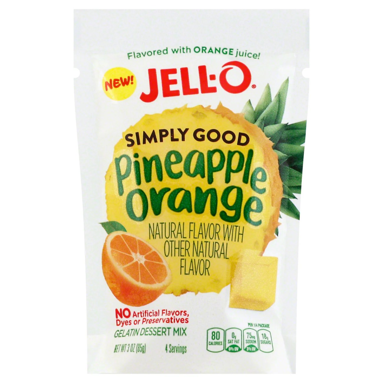 JellO Simply Good Pineapple Orange Gelatin Shop Pudding & Gelatin