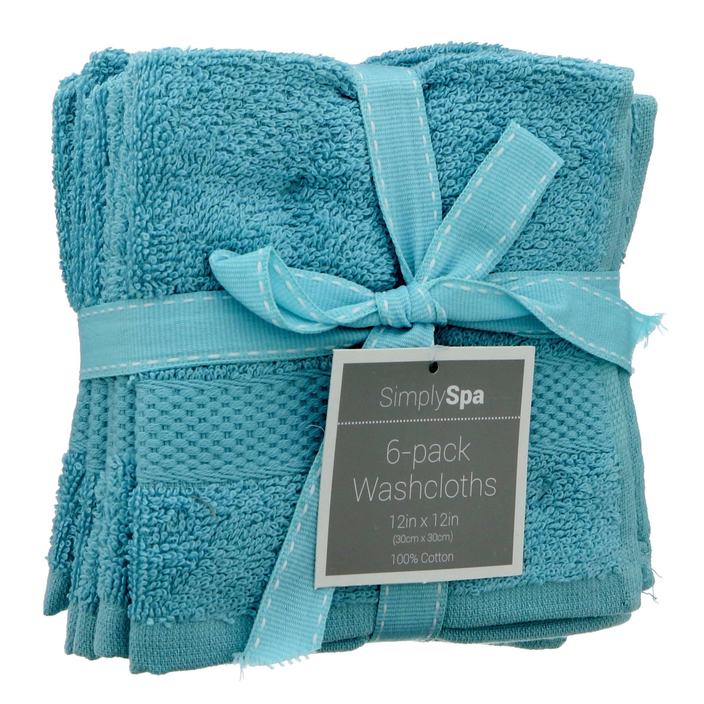 Simply Spa Aqua Mist 12" x 12" Washcloths Shop Towels & Washcloths at