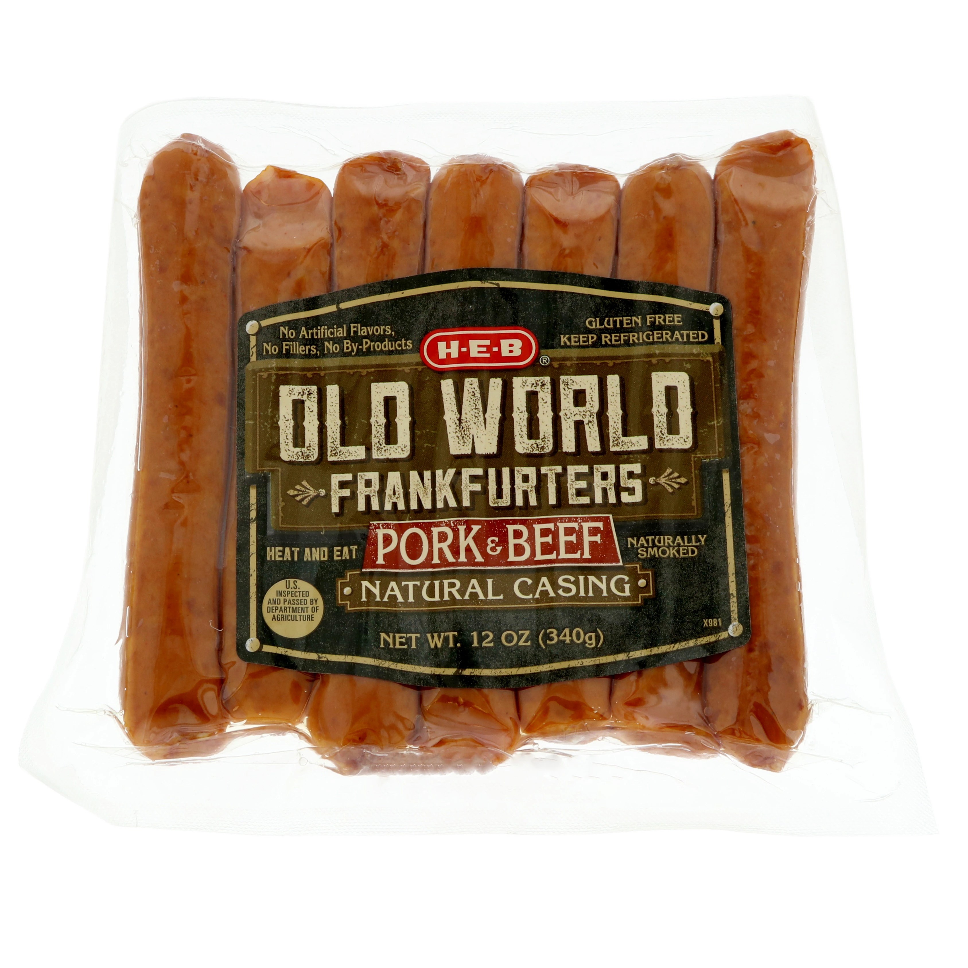 HEB Old World Pork & Beef Frankfurter Shop Hot dogs at HEB
