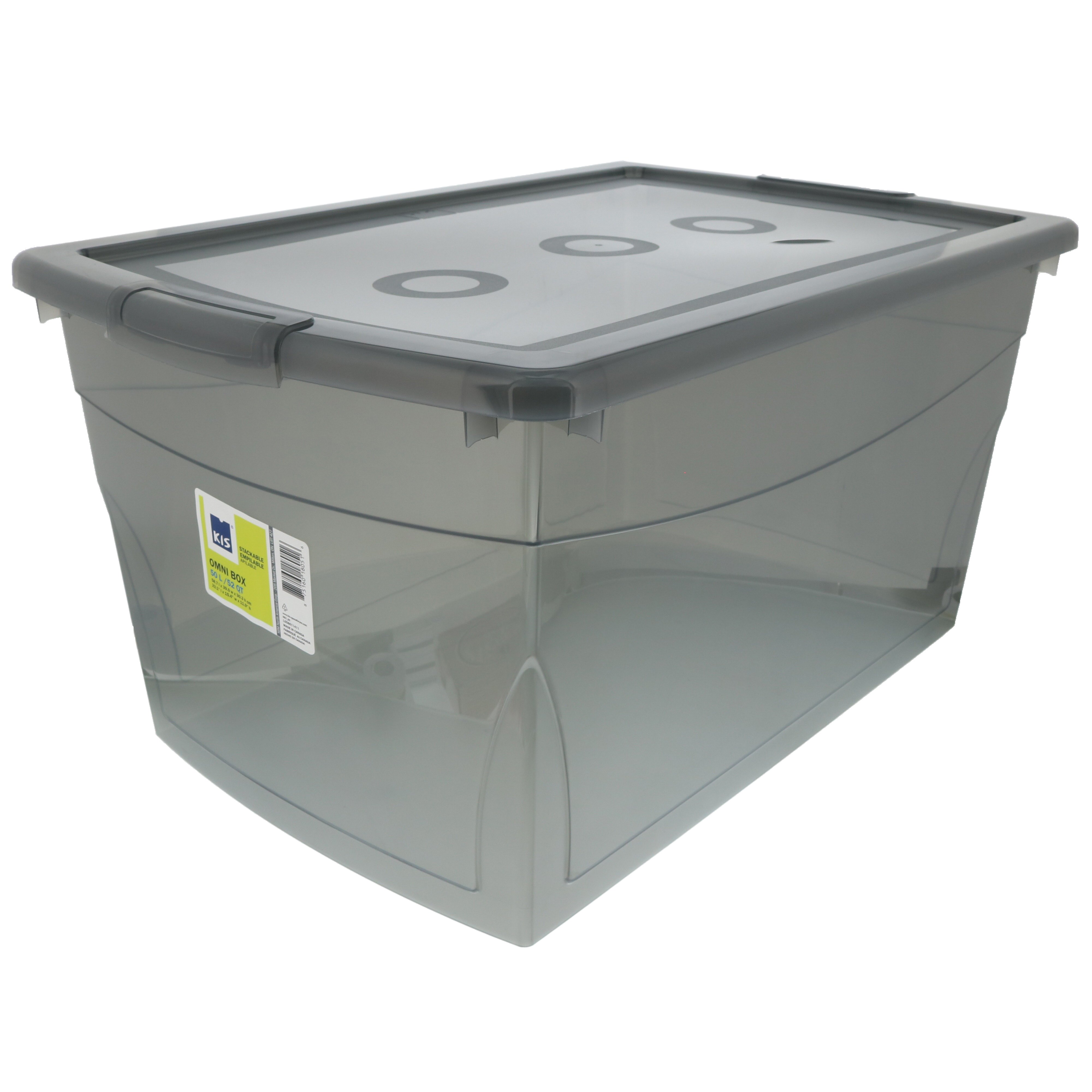 Kis Omni Box 52 Quart Storage Container with Lid, Cool Gray Shop