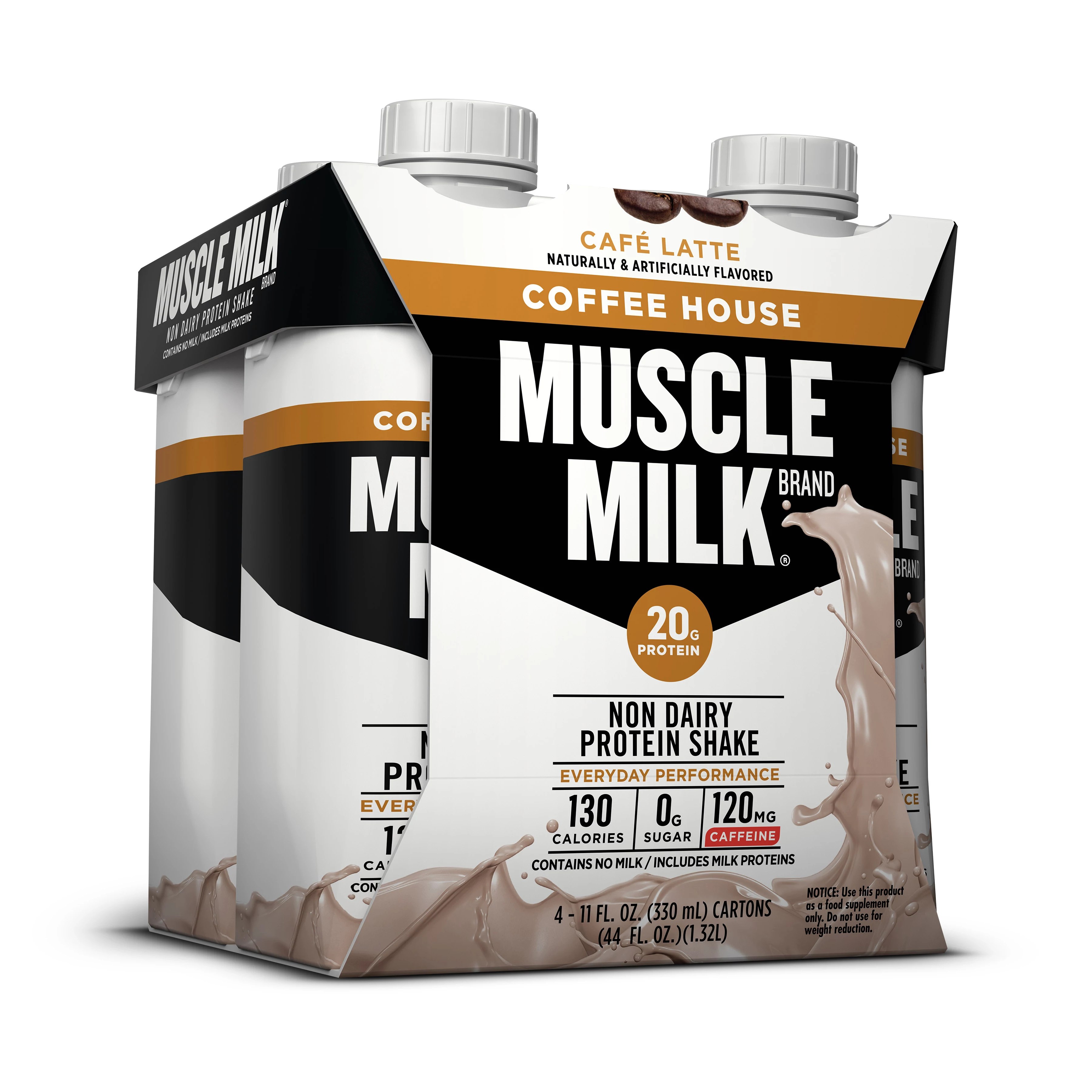 Muscle Milk Cafe Latte Protein Shake 4 pk Shop Diet & Fitness at HEB