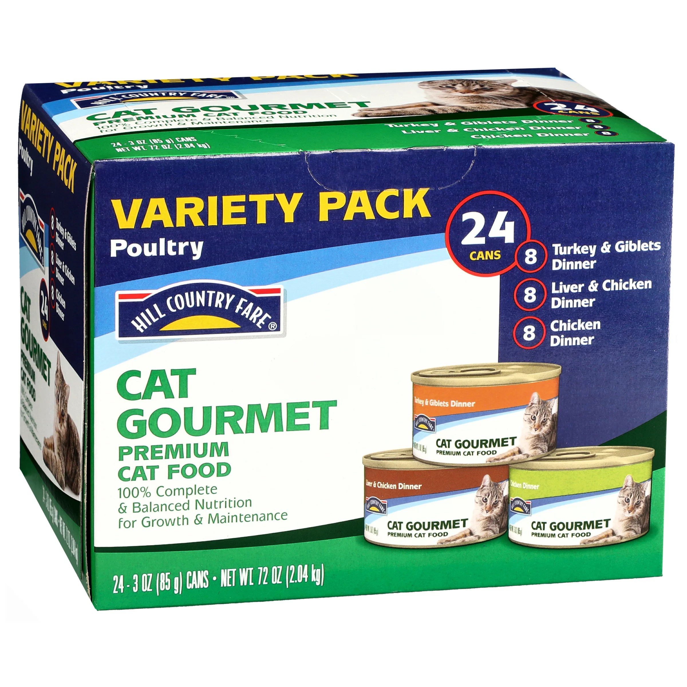 Hill Country Fare Cat Gourmet Poultry Premium Wet Cat Food Variety Pack