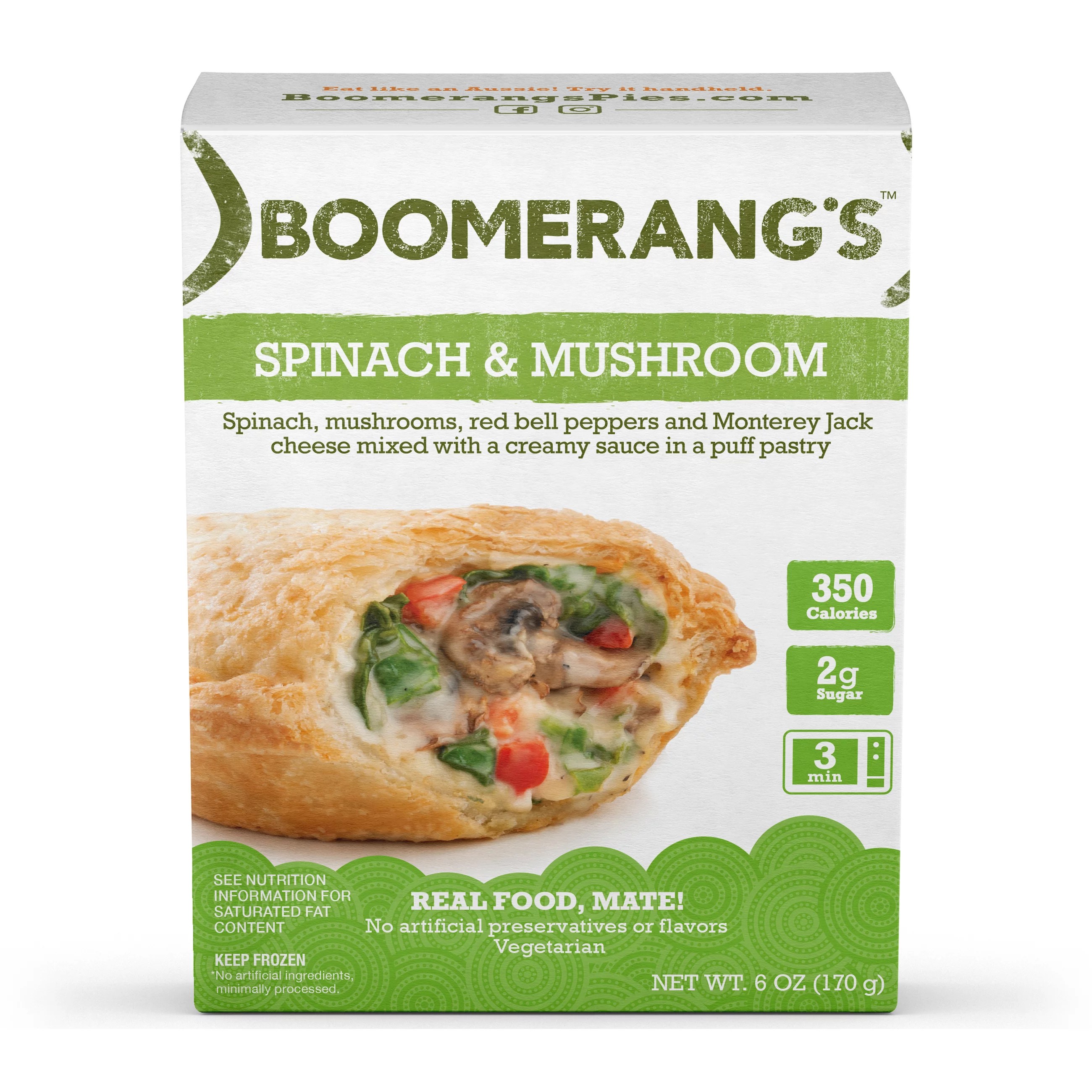 Boomerang's Spinach & Mushroom Pie Shop Entrees & Sides at HEB