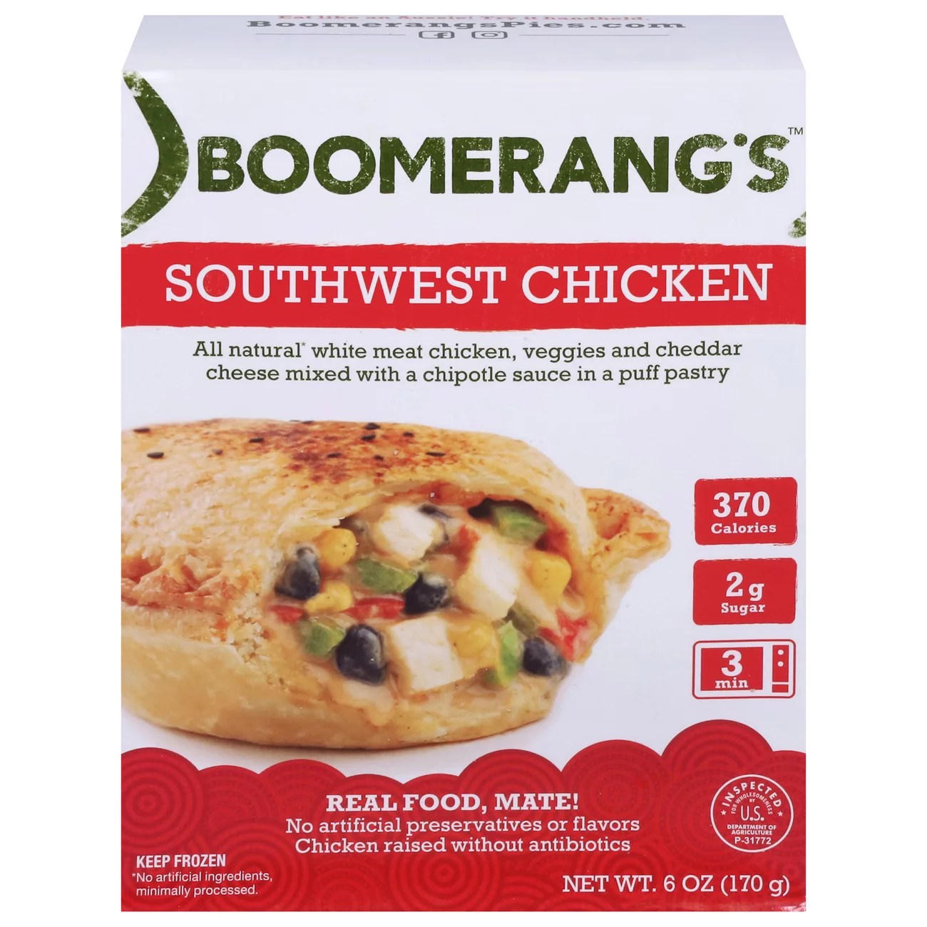Boomerang's Southwest Chicken Pie Shop Entrees & Sides at HEB
