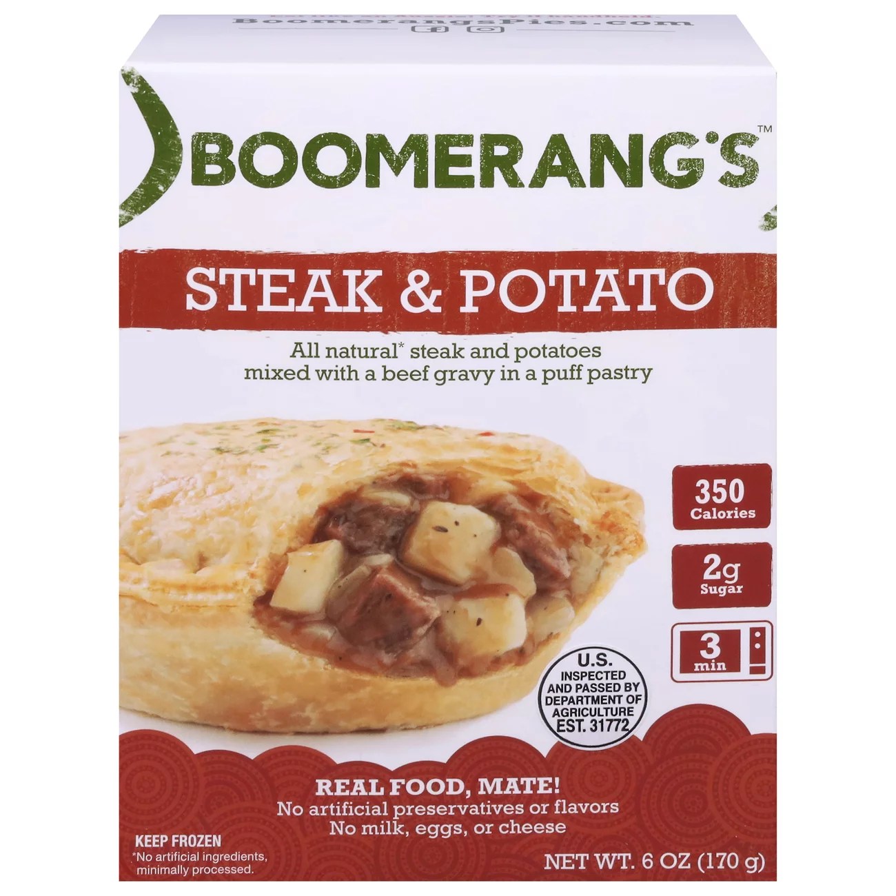 Boomerang's Steak & Potato Pie Meat Pies