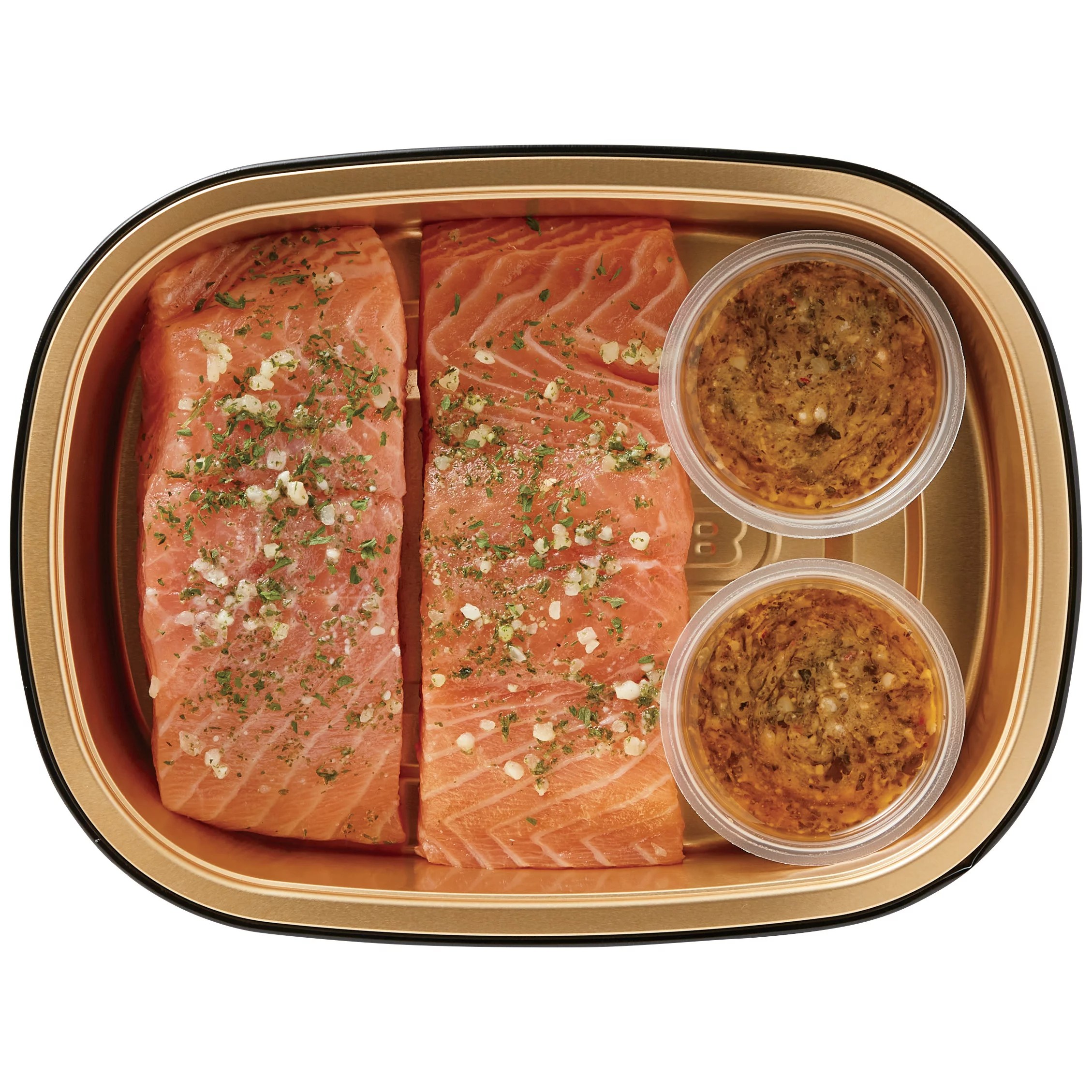 HEB Meal Simple Garlic Pesto Atlantic Salmon Portions Shop Entrees