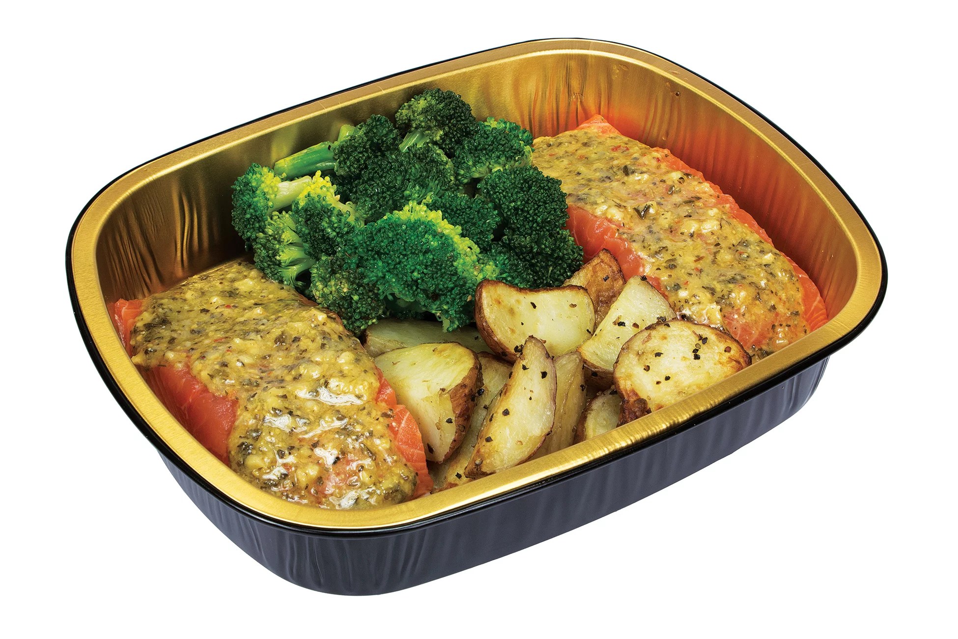 HEB Meal Simple Garlic Pesto Atlantic Salmon Portion With Broccoli