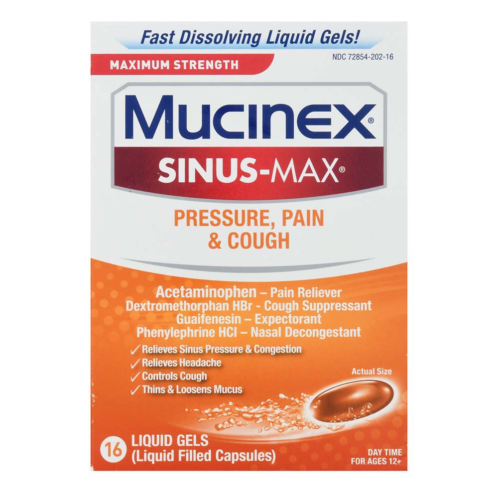 Mucinex Sinusmax Pressure Pain & Cough Liquid Gels Shop Sinus