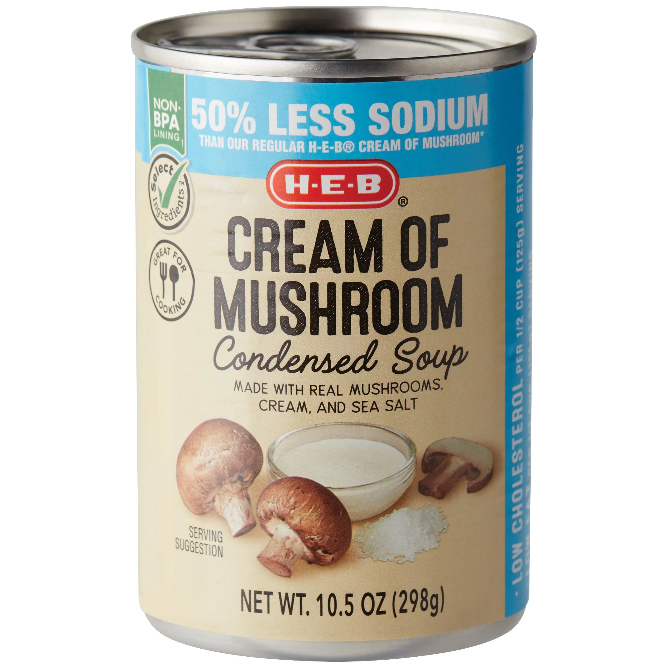 HEB Reduced Sodium Cream of Mushroom Condensed Soup Shop Soups