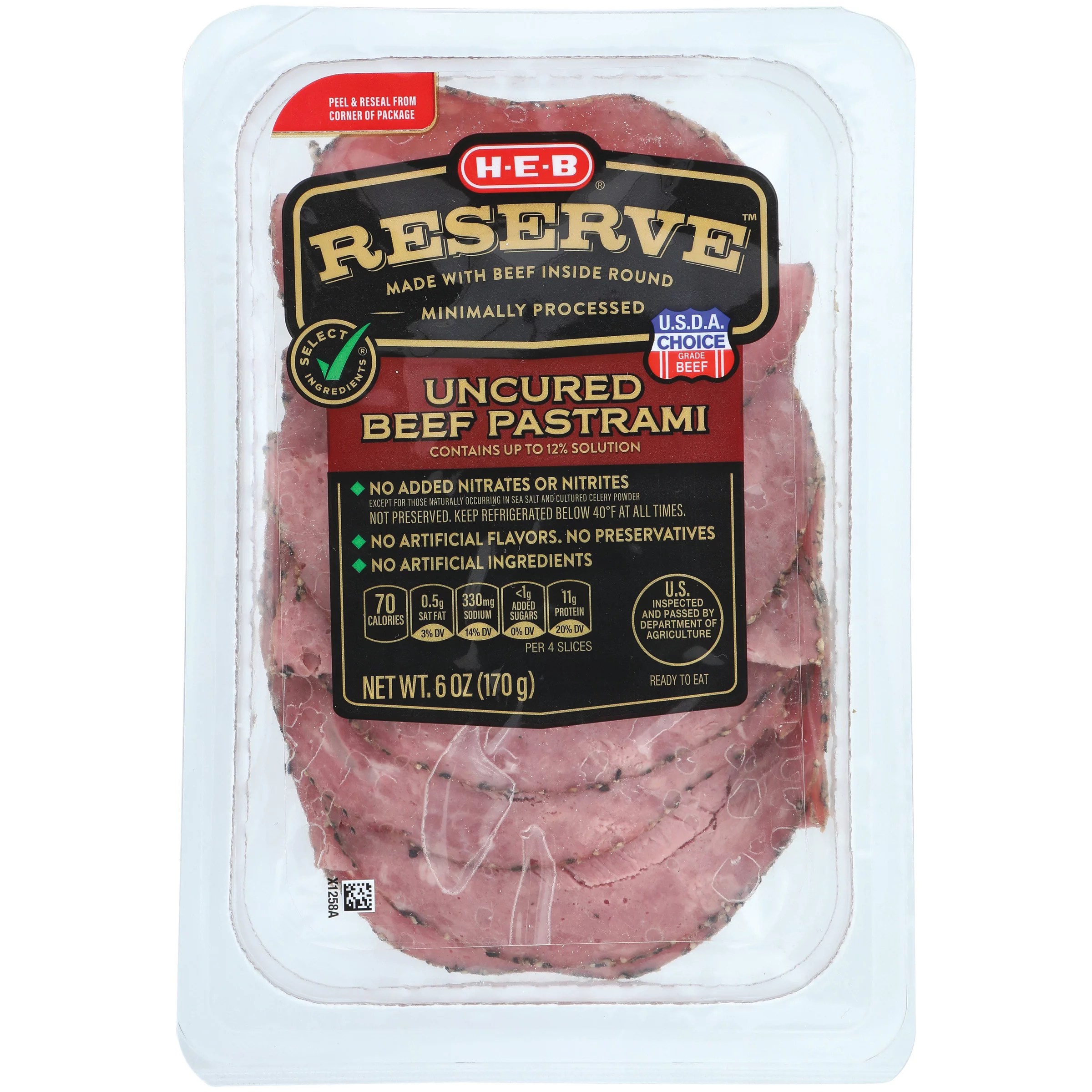 HEB Select Ingredients Reserve Uncured Angus Beef Pastrami Shop