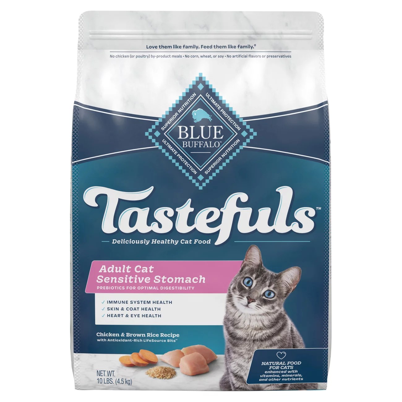Blue Buffalo Sensitive Stomach Chicken & Brown Recipe Adult Cat Food