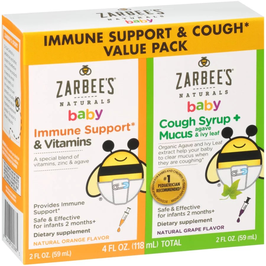 Zarbee's Naturals Baby Immune Support & Vitamins Cough Syrup + Mucus