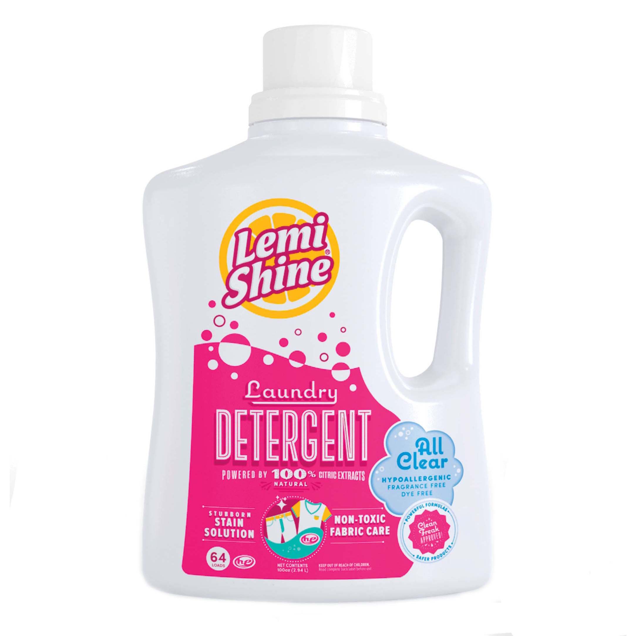 Lemi Shine All Clear Hypoallergenic HE Liquid Laundry Detergent 64