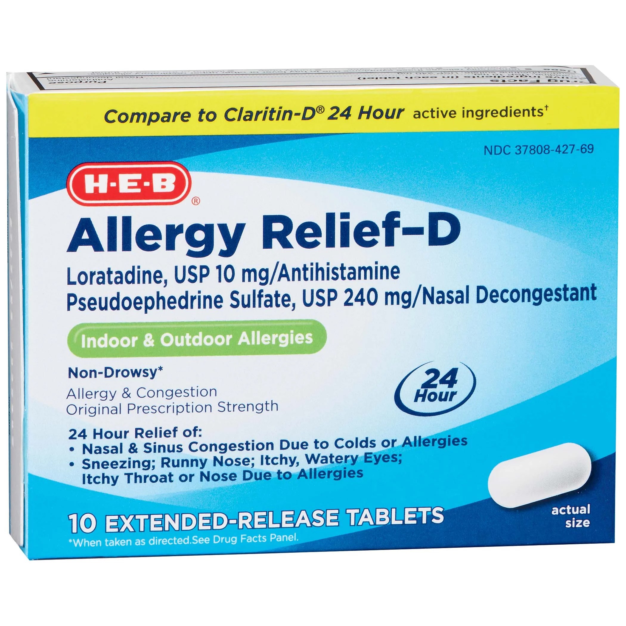 HEB Allergy ReliefD 240 mg Tablets Shop Sinus & Allergy at HEB