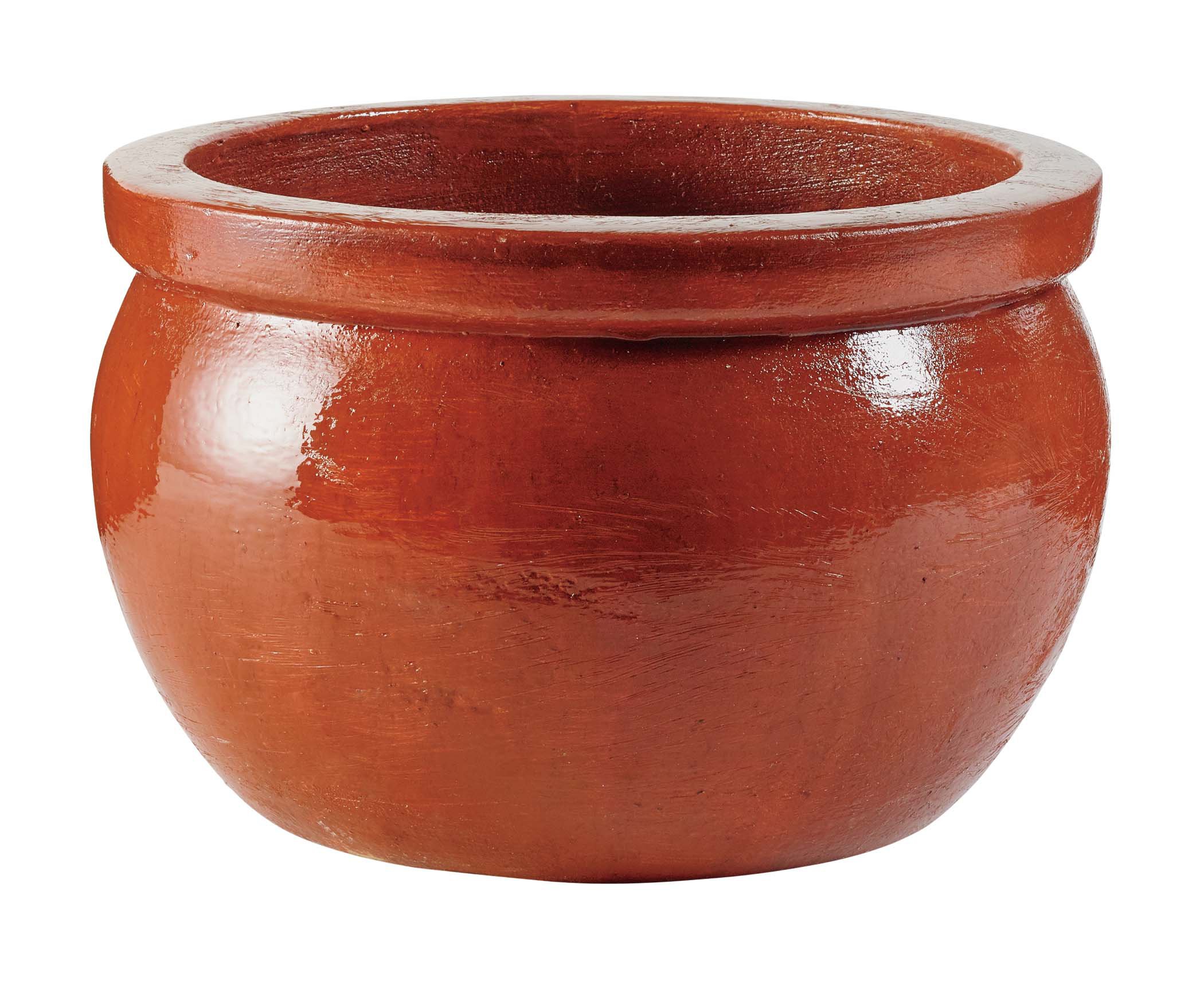 Blue Orange Pottery Medium Sphere Planter Burgundy Shop Pots