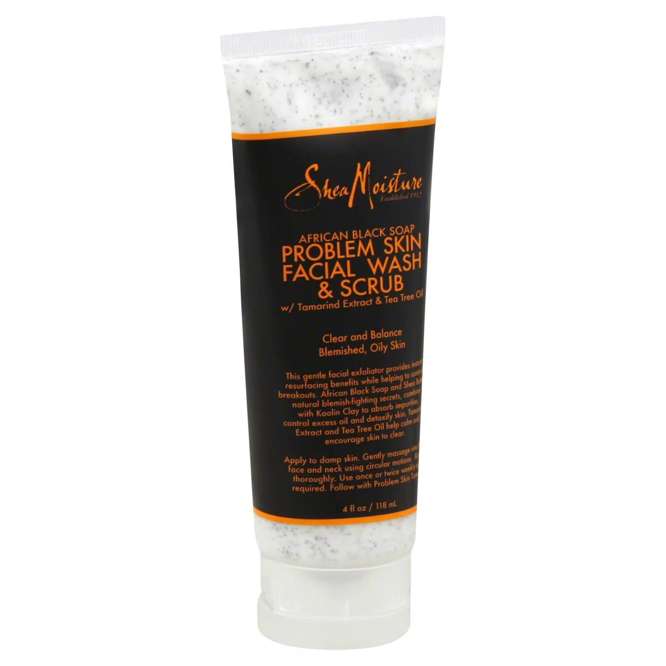 Shea Moisture African Black Soap Facial Wash & Scrub Shop Cleansers